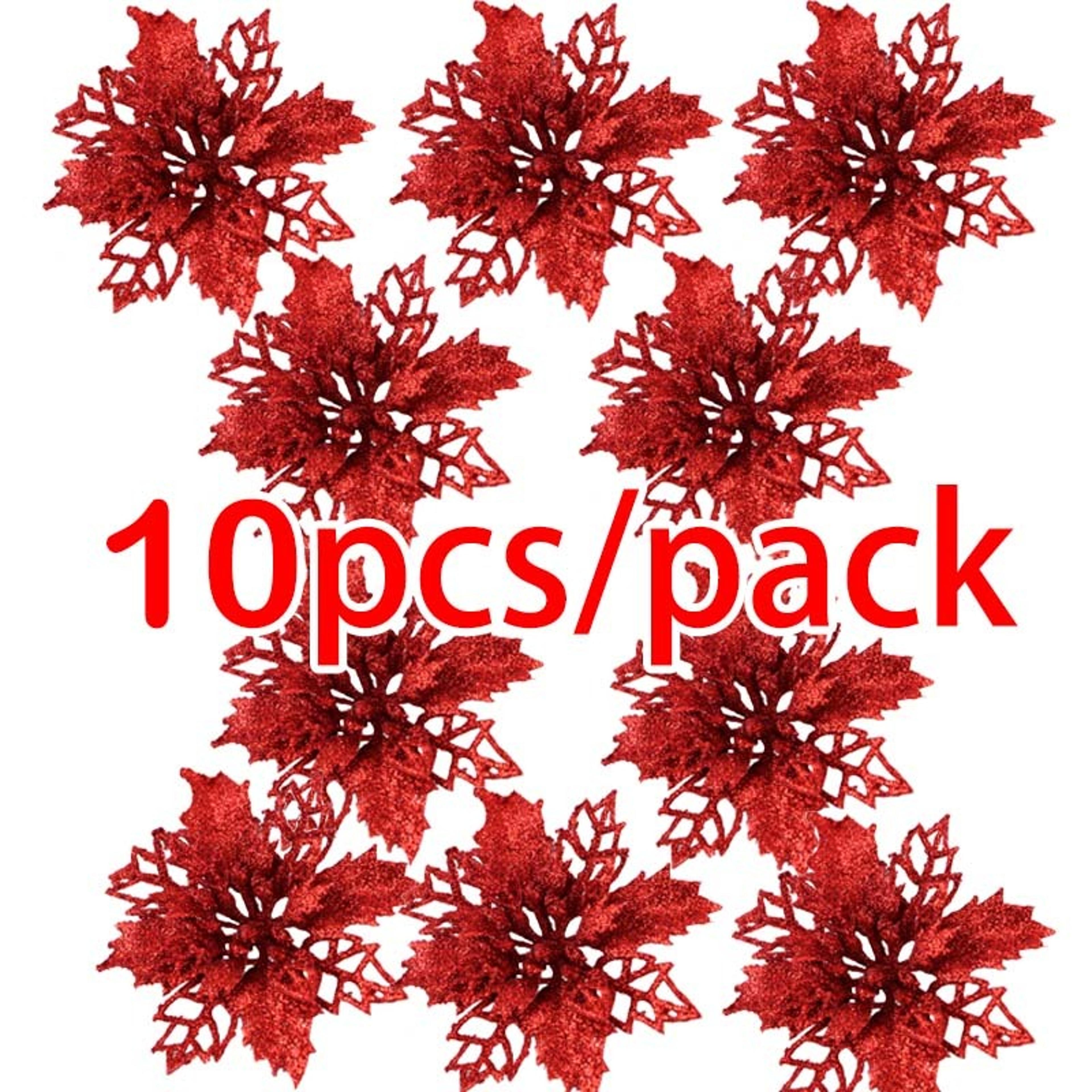 Artificial Christmas Tree Glitter Flower Decorations Xmas Ornaments New Year Gift 12