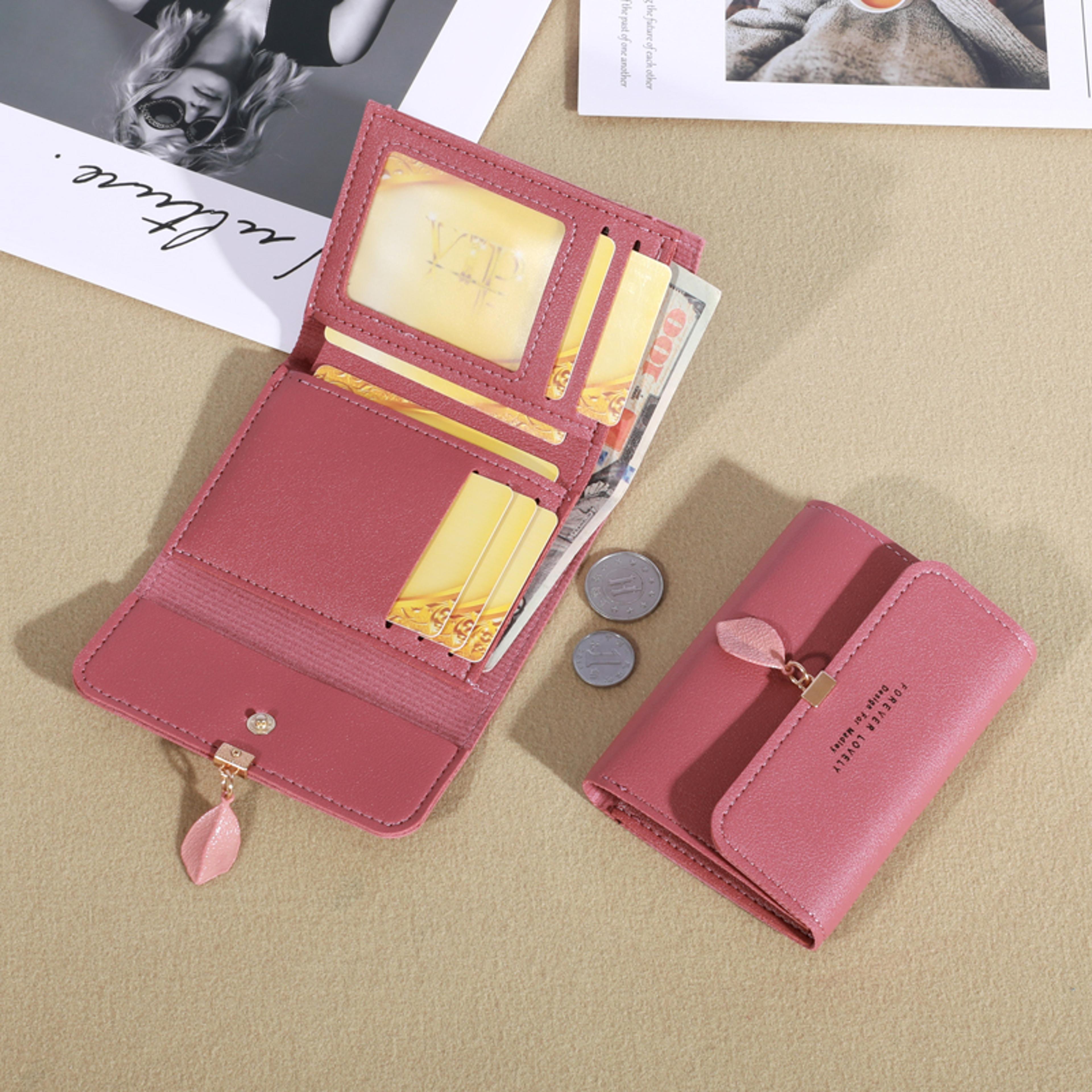 minimalist credit card holder, trifold clutch coin purse, women's casual wallet