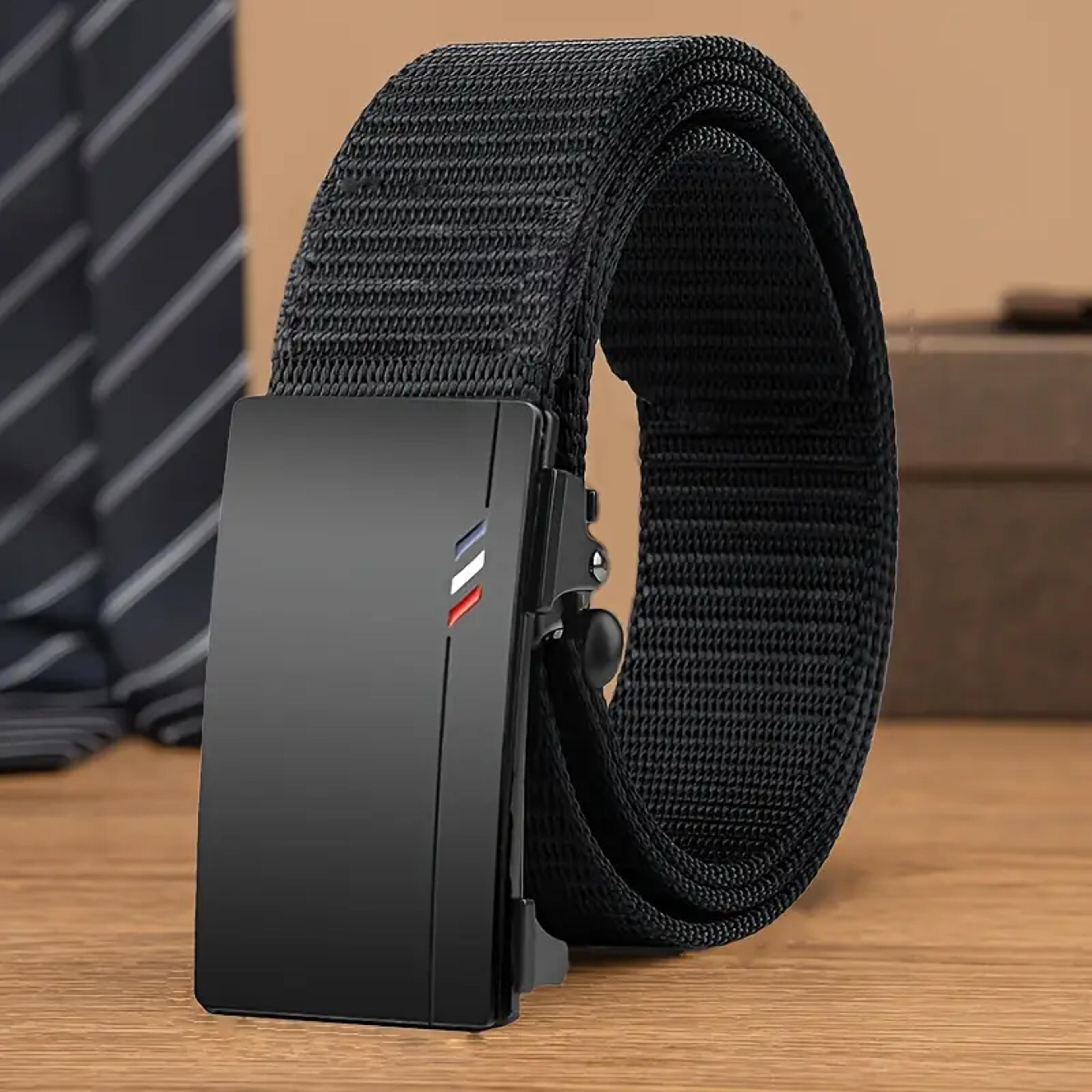 outdoor men's belt, quick release toothless belt, sports belt, automatic buckle, black quality belt