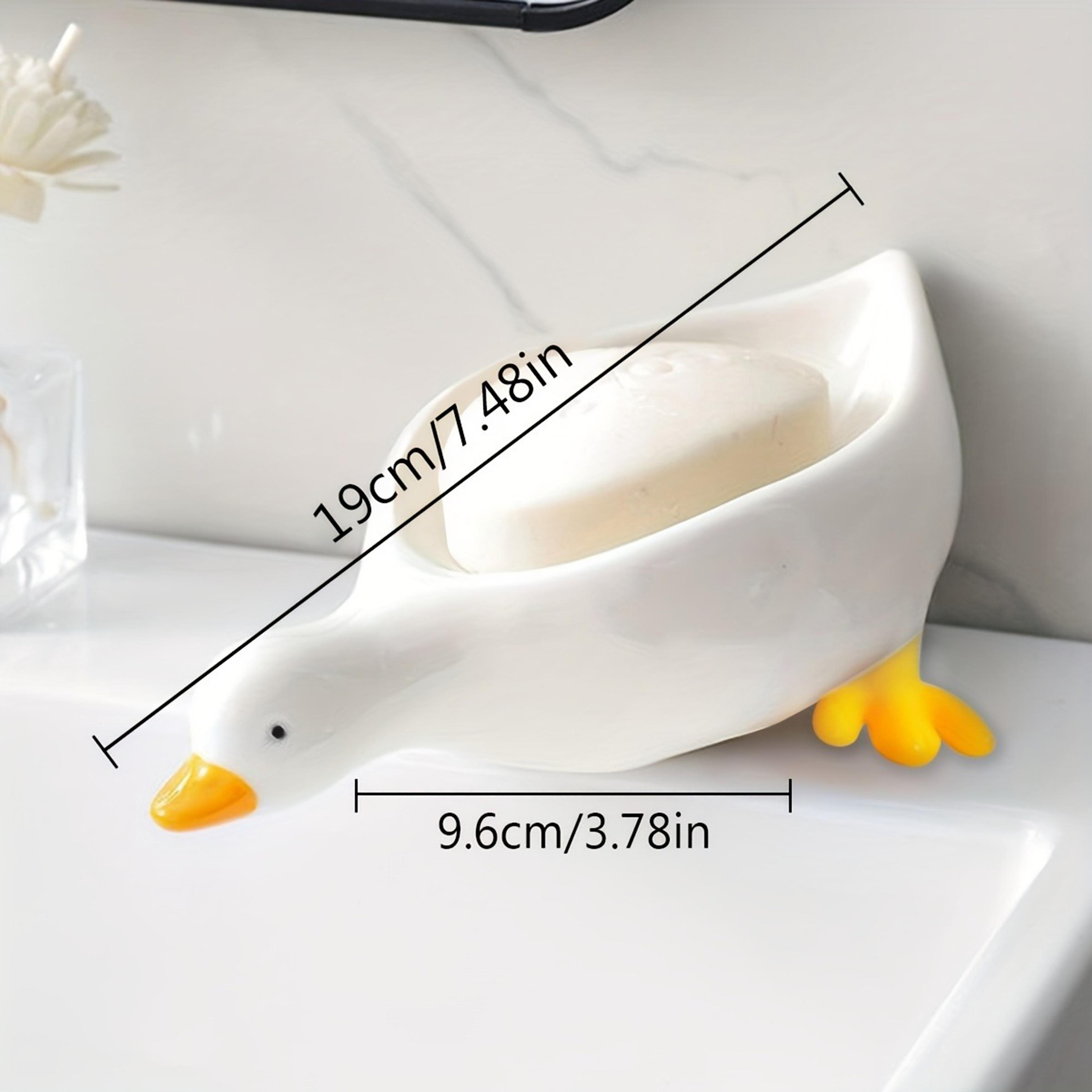 Plastic Drain Tray Cute Duck Shaped Soap Dish Multifunctional Storage Rack Self Draining Holder Bat 3