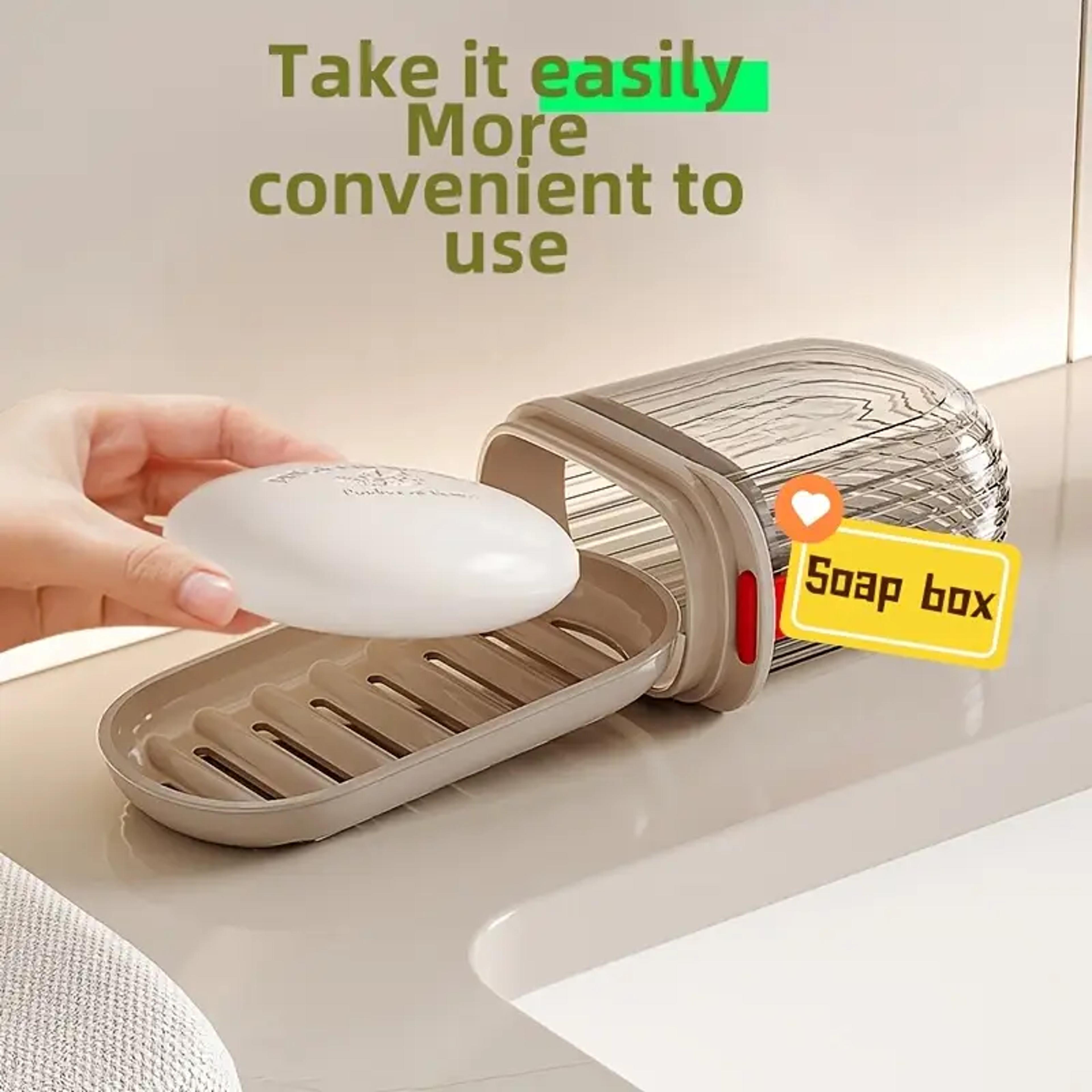 leakproof travel soap box with drainable design, portable soap container for travel essentials