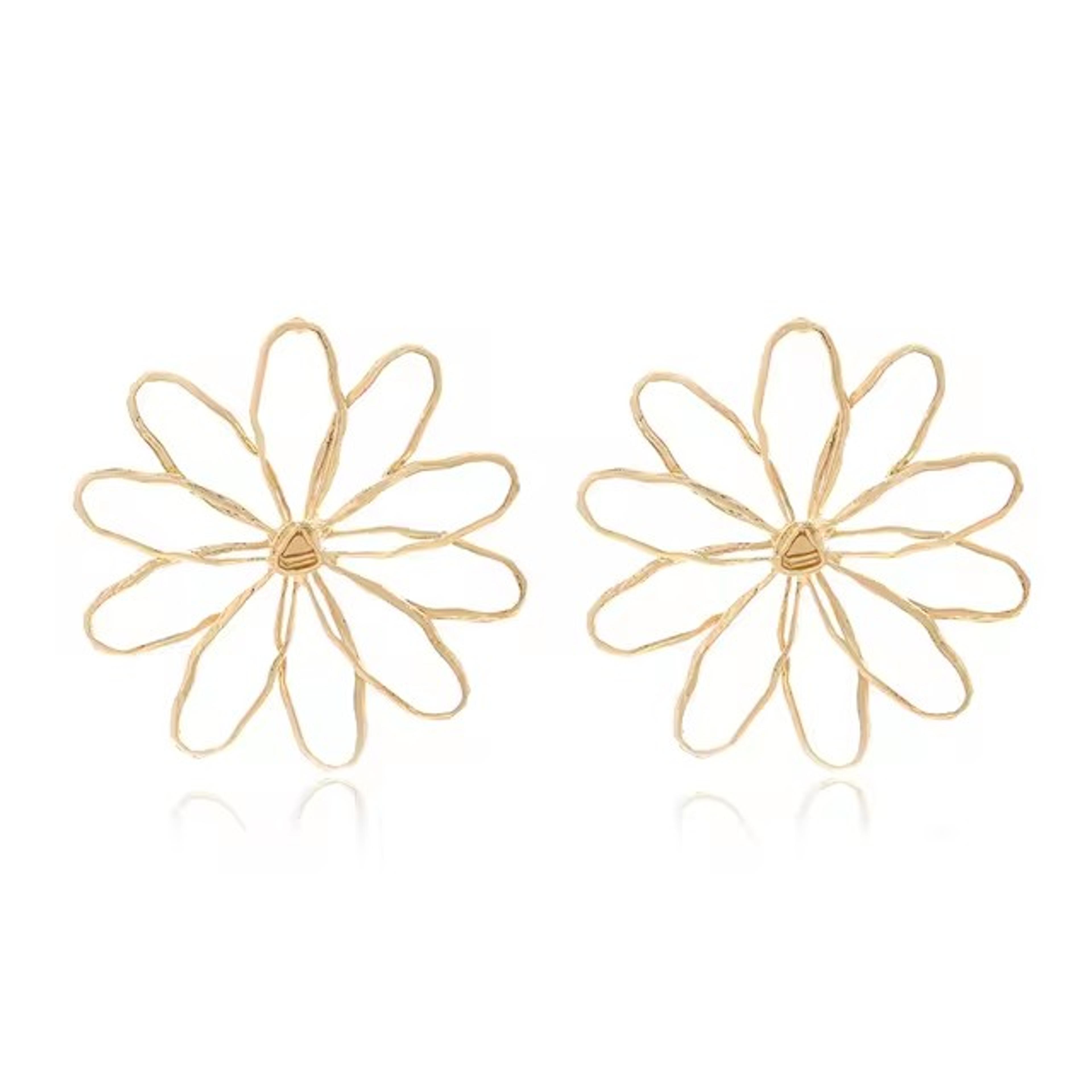 Retro Hollow Vedawas Flower Earrings Elegant Women Accessories Simple Banquet And Wedding Party Jew 3