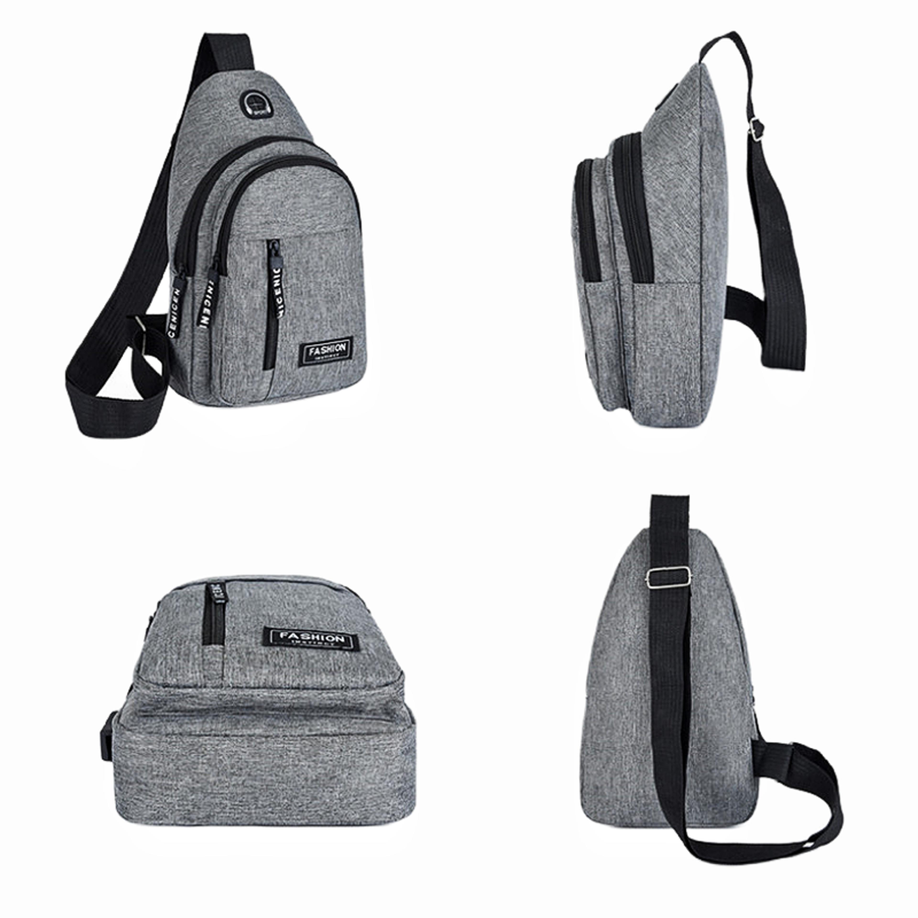 Mens Fashion Trend Oxford Cloth Shoulder Bag New Multifunctional Chest Bag Casual Waterproof Messen 1