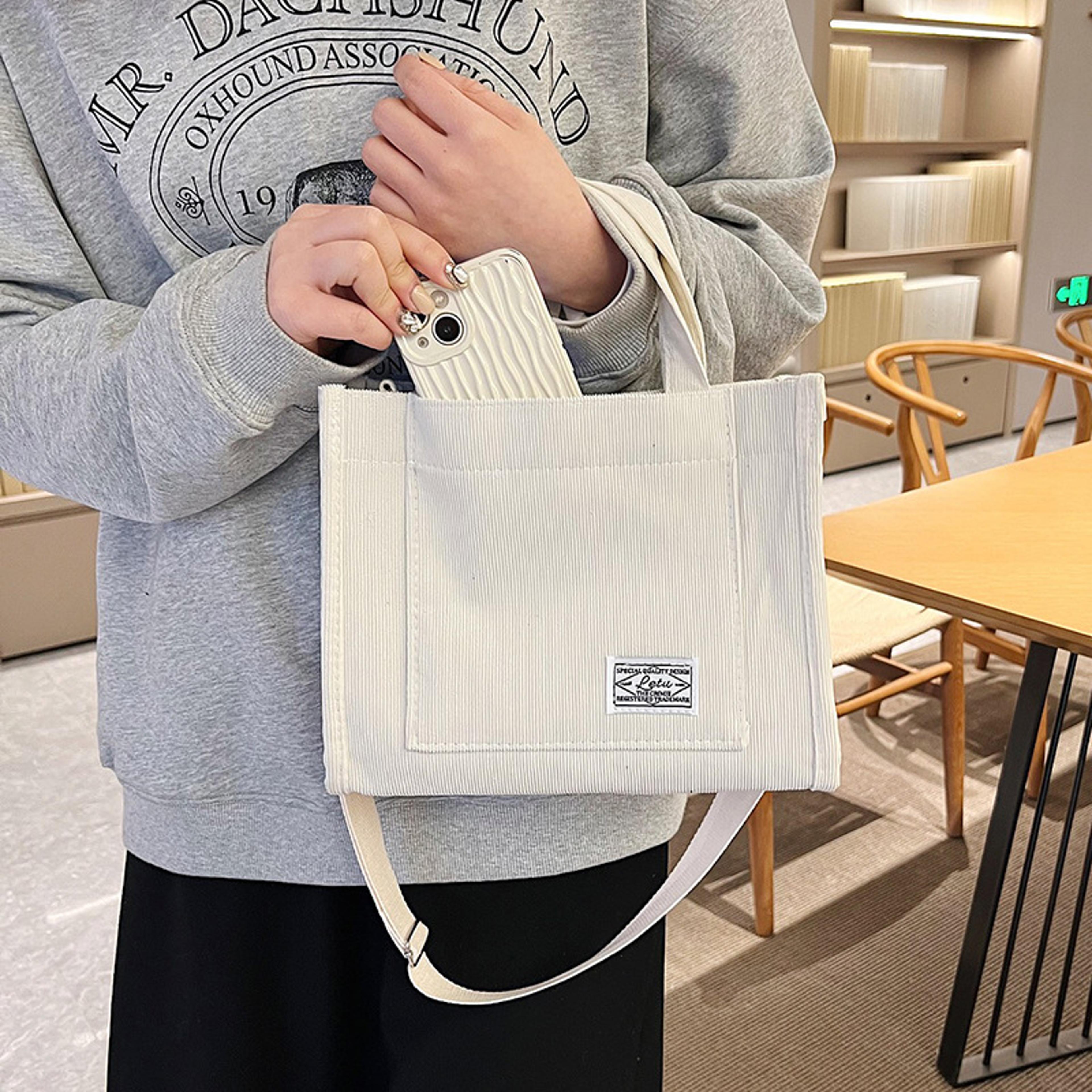 Womens Square Crossbody Bag Corduroy Crossbody Tote Bag Shoulder Bag Casual Tote Bag Travel Organis 2