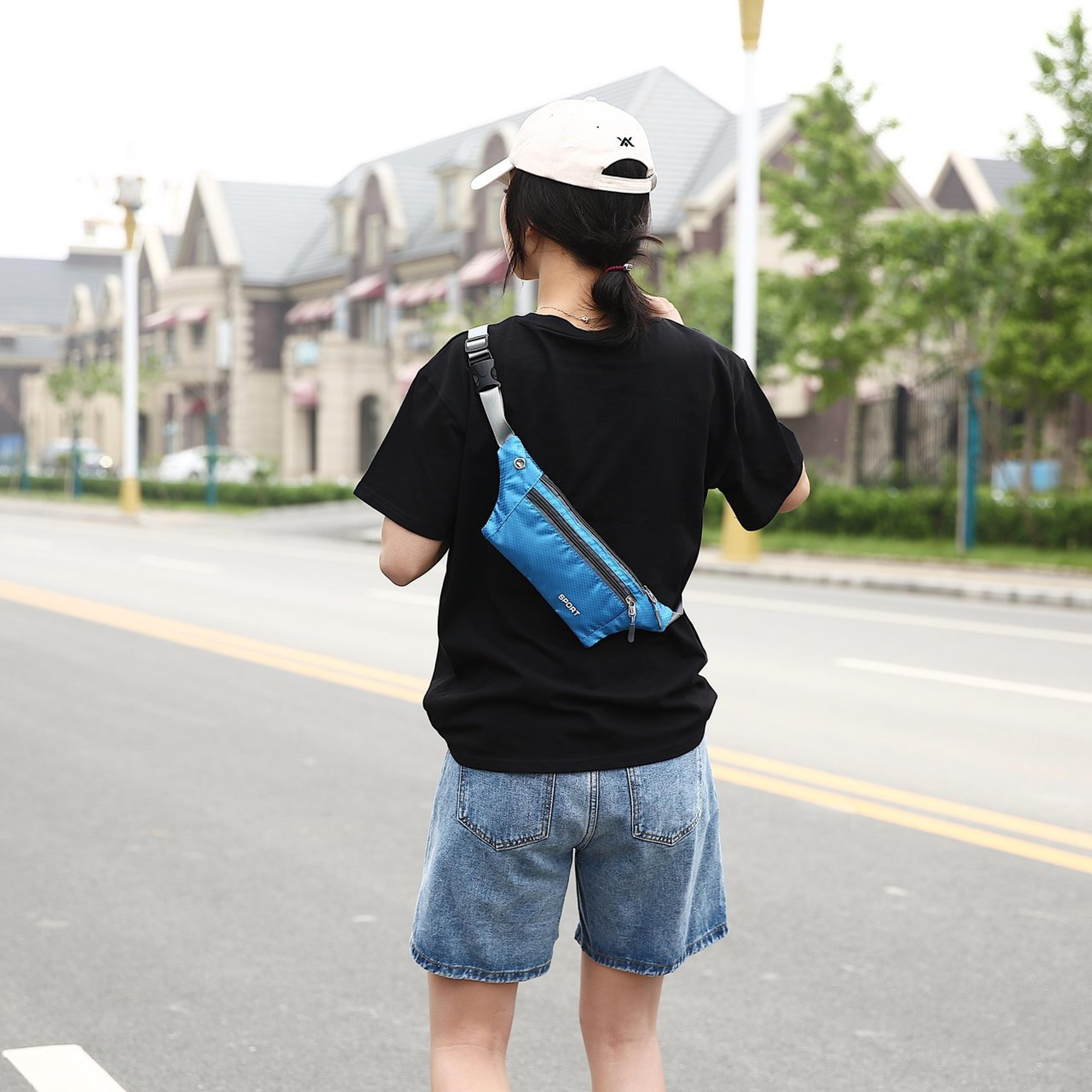 Nylon Chest Pack For Women Phone Bags Pocket Casual Men Waist Bag Running Belt Sports Bag Multifunc 6