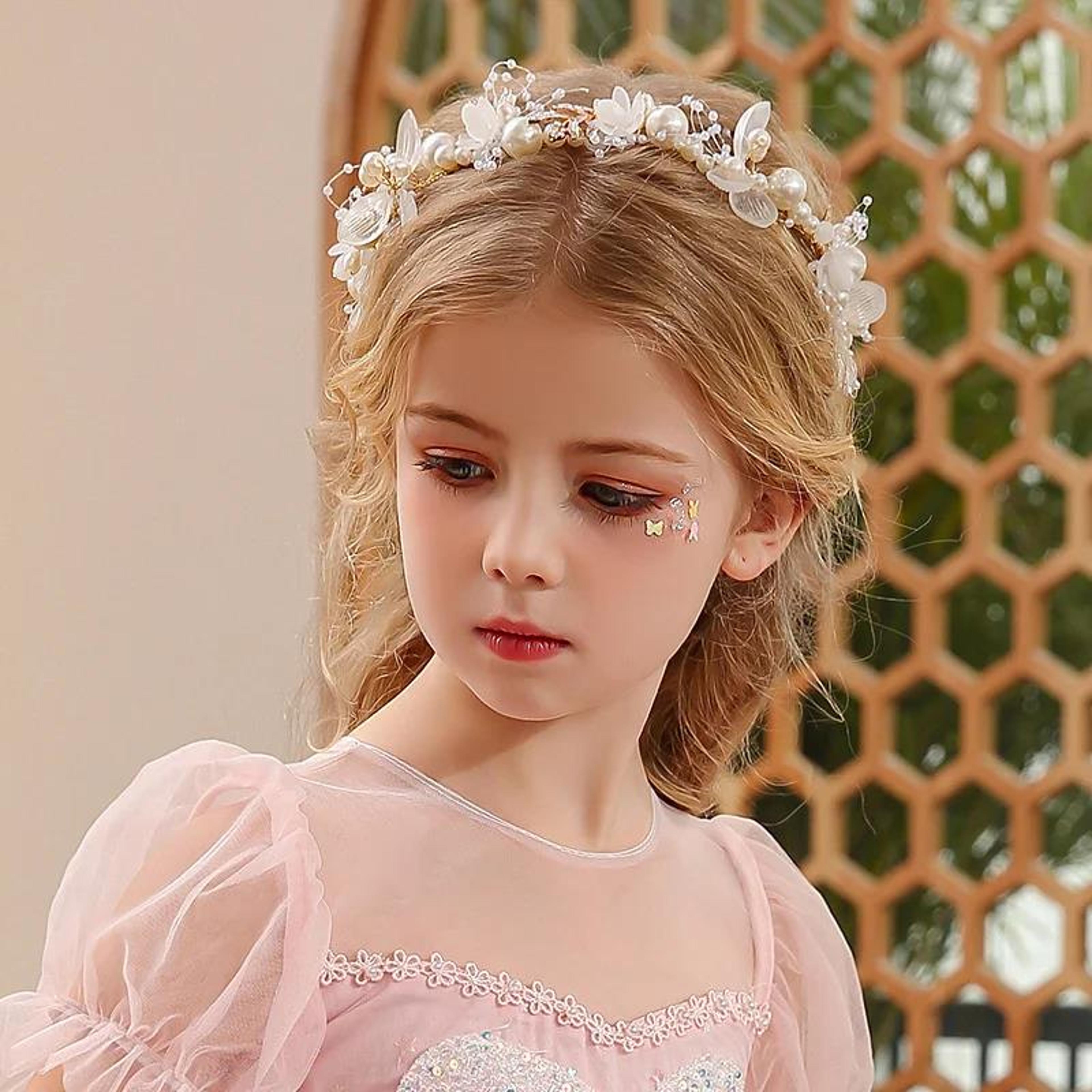 Bohemian Spring Bridal Pearl Hair Headdress Flower Wreath Bride Garland Head Hoop Headbands Girls H 3