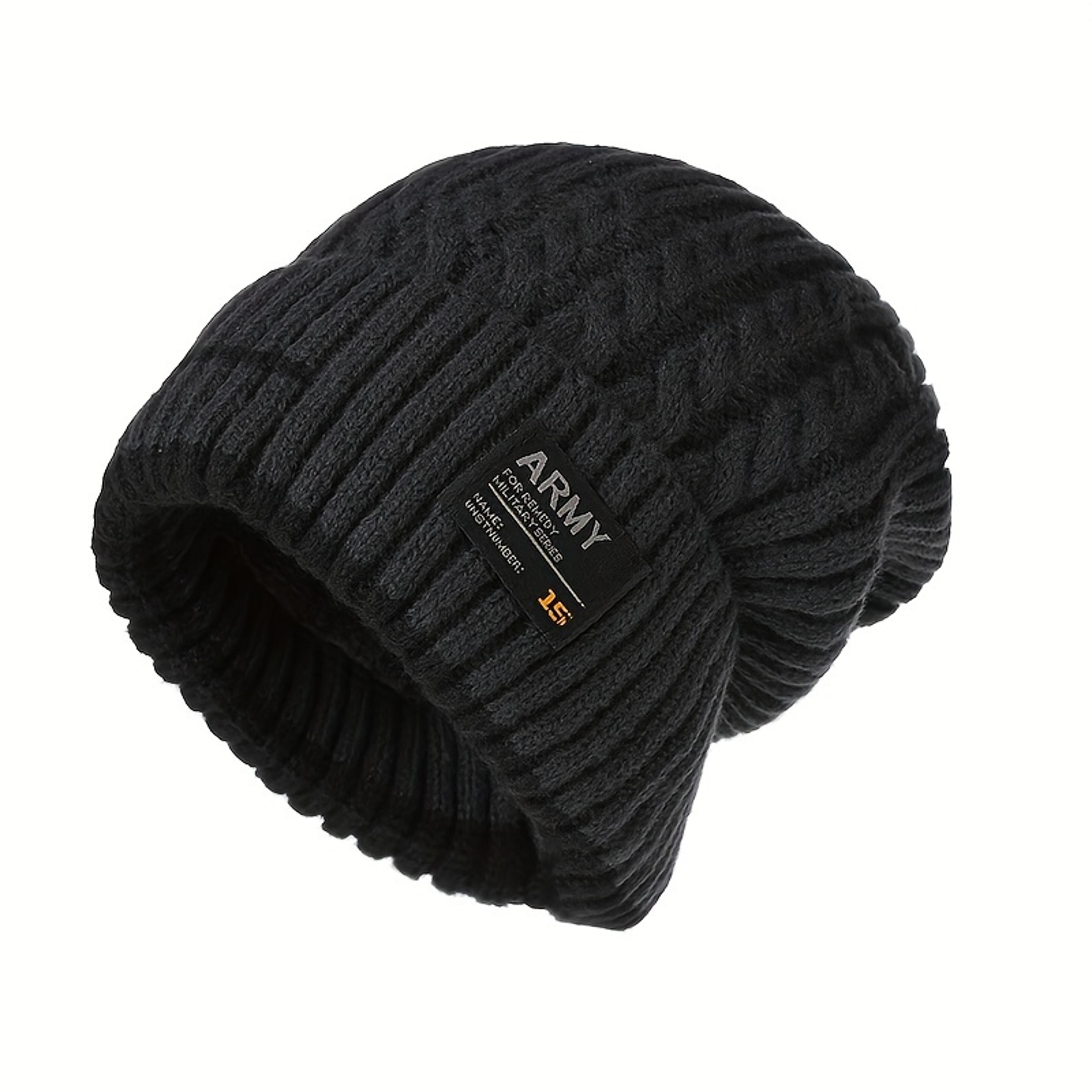 Knitted Hat Winter Cap Beanie Women Thick Bonnet Hats Skullies Winter Beanie Hat For Men 9