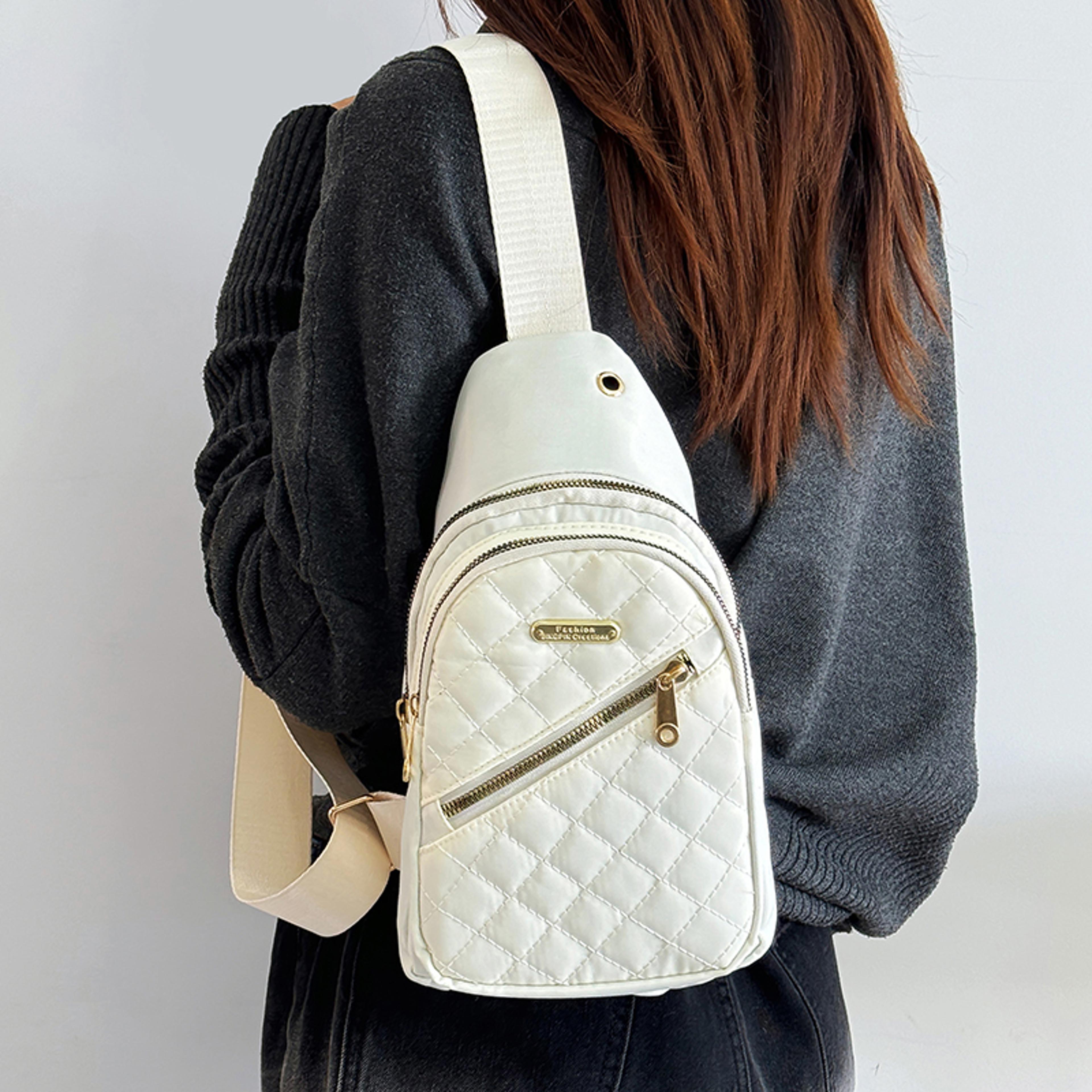 Travel Backpack For Men And Women Multi Color Slanted Fabric Neutral Style Nylon Material Bag 4