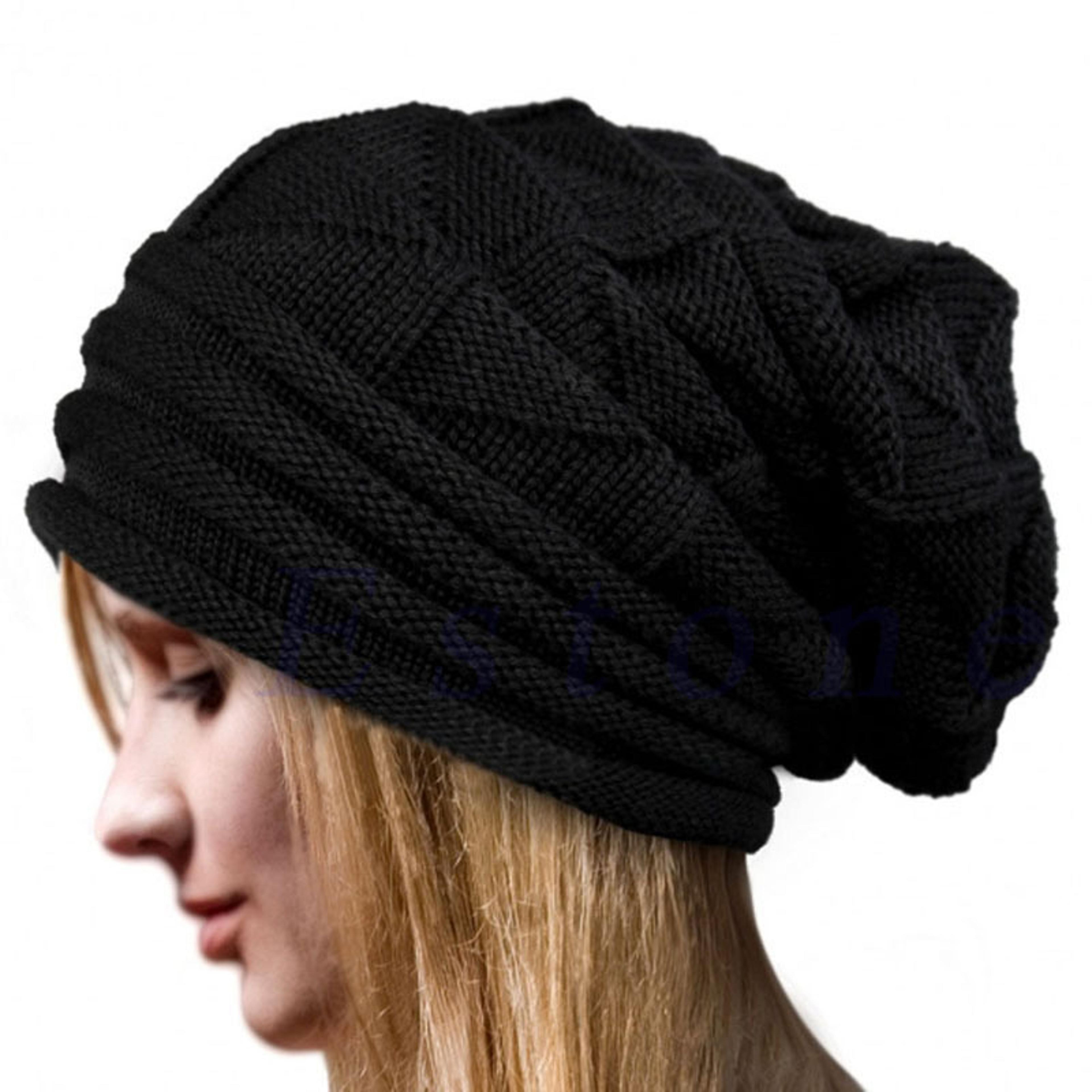 Knitted Baggy Beanie Oversized Winter Wool Cap Slouchy Ski Hat For Men And Women Wool Warm Cap Bean 3