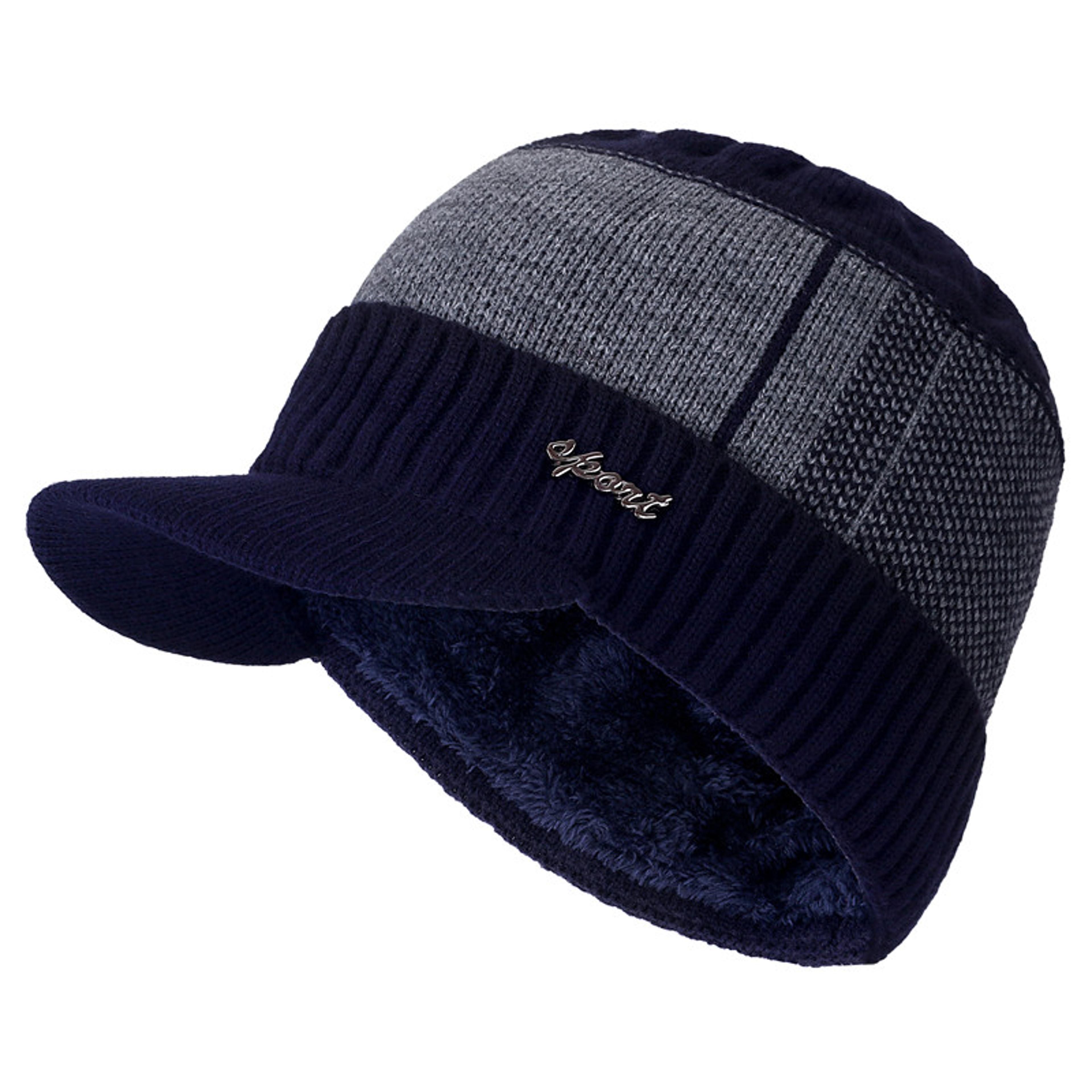 Thick Knitted Winter Hat For Men And Women Fur Lined Beanie With Brim Hats For Men Women Knitted Ha 8