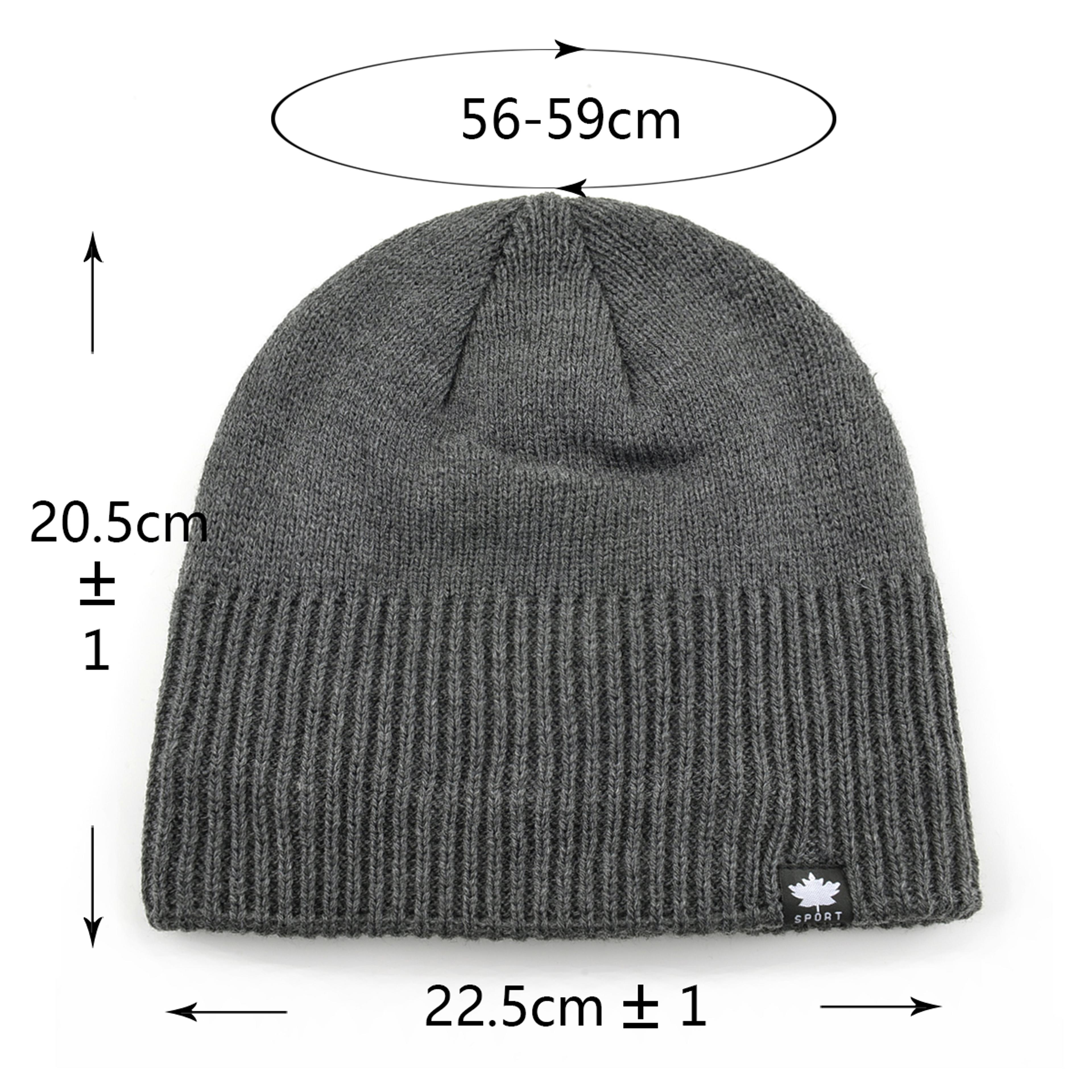 Maple Leaf Logo Mens Winter Beanie Hat Double Layer Velvet Lined Skullies Cap For Cold Weather Thic 9