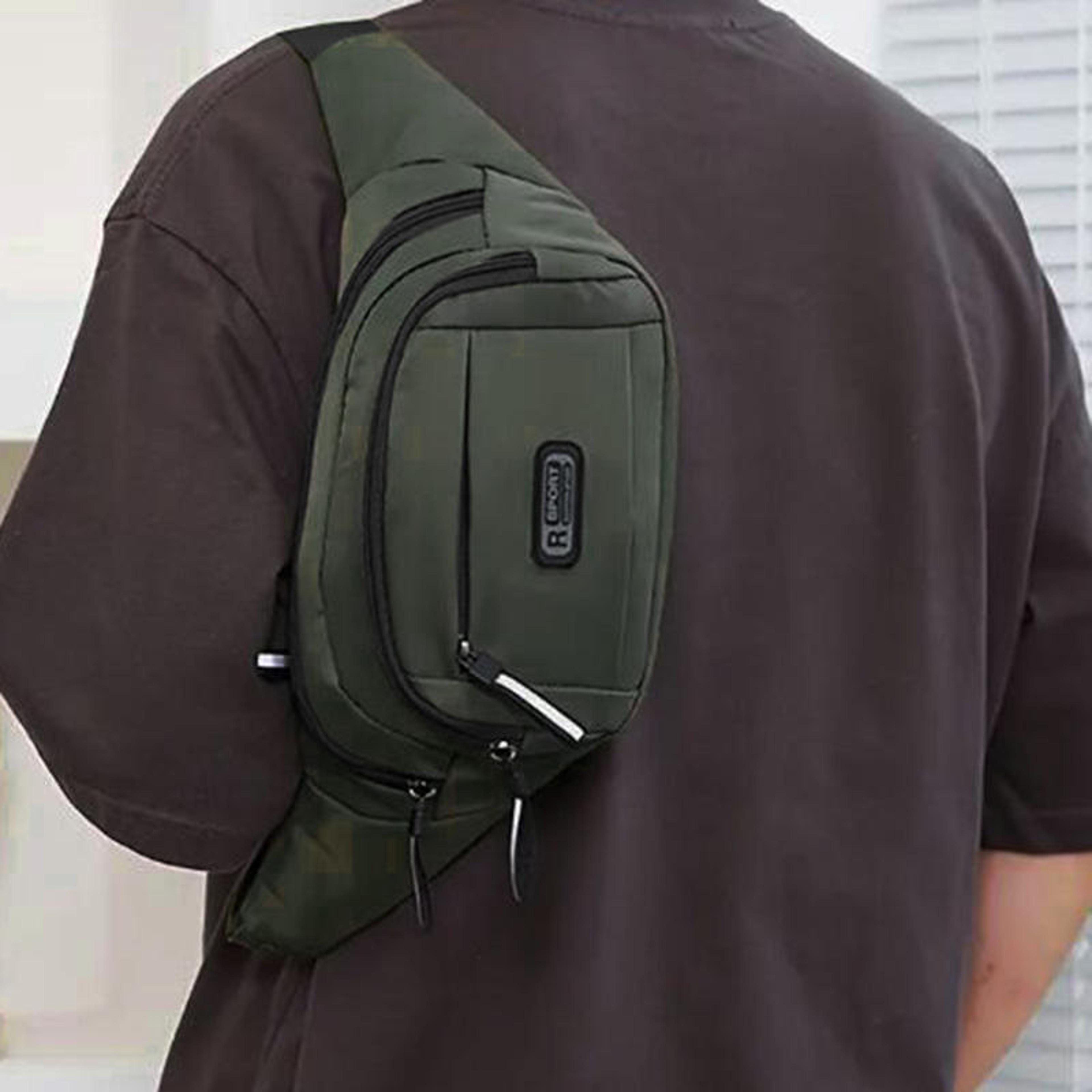 waterproof sports mobile phone bag, large-capacity men waist bag, casual oxford anti-theft chest bag for outdoor travel