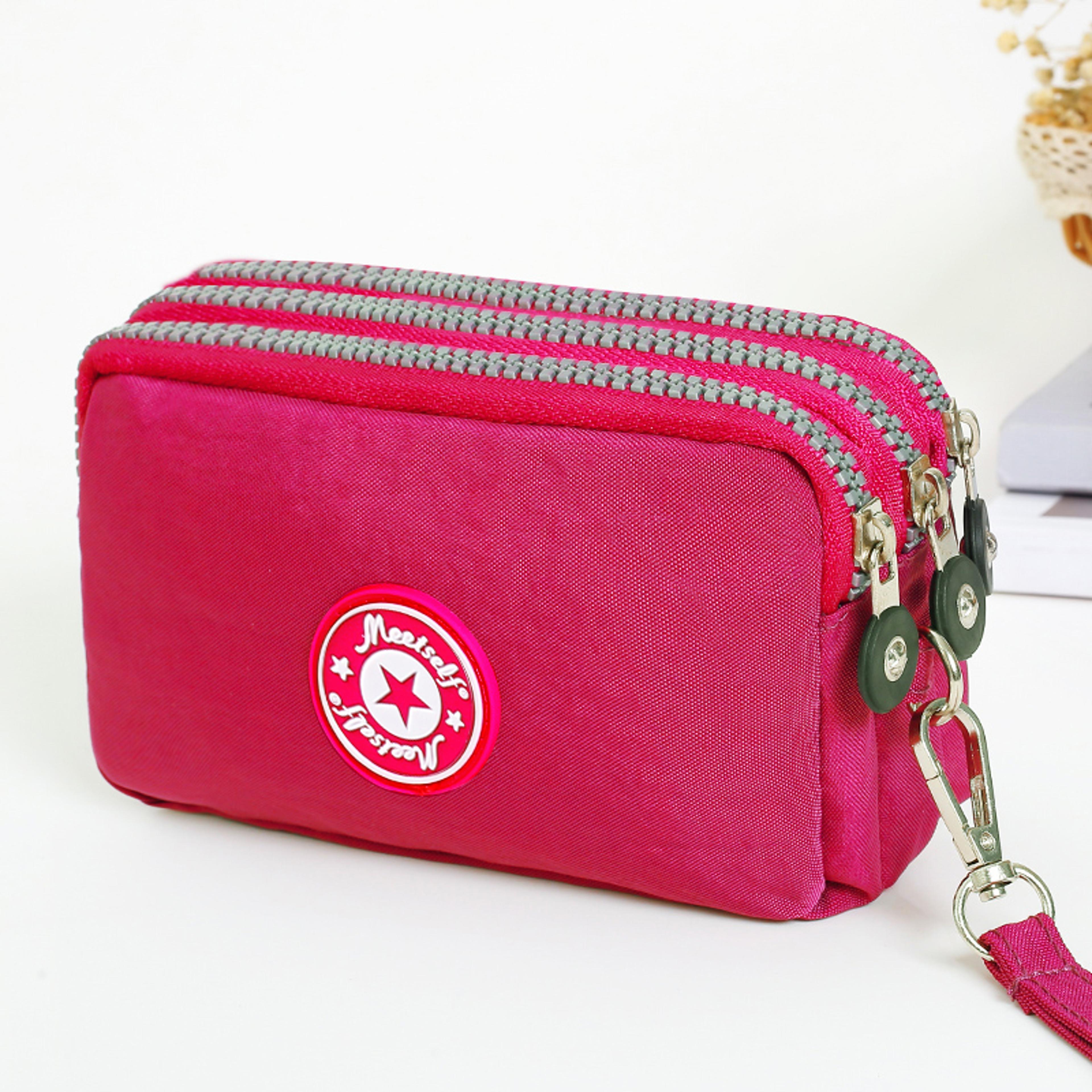 Fashion Hand Makeup WOMENS Bag Threelayer Zipper Mobile Phone Bag Waterproof Multilayer Pocket Bag 10