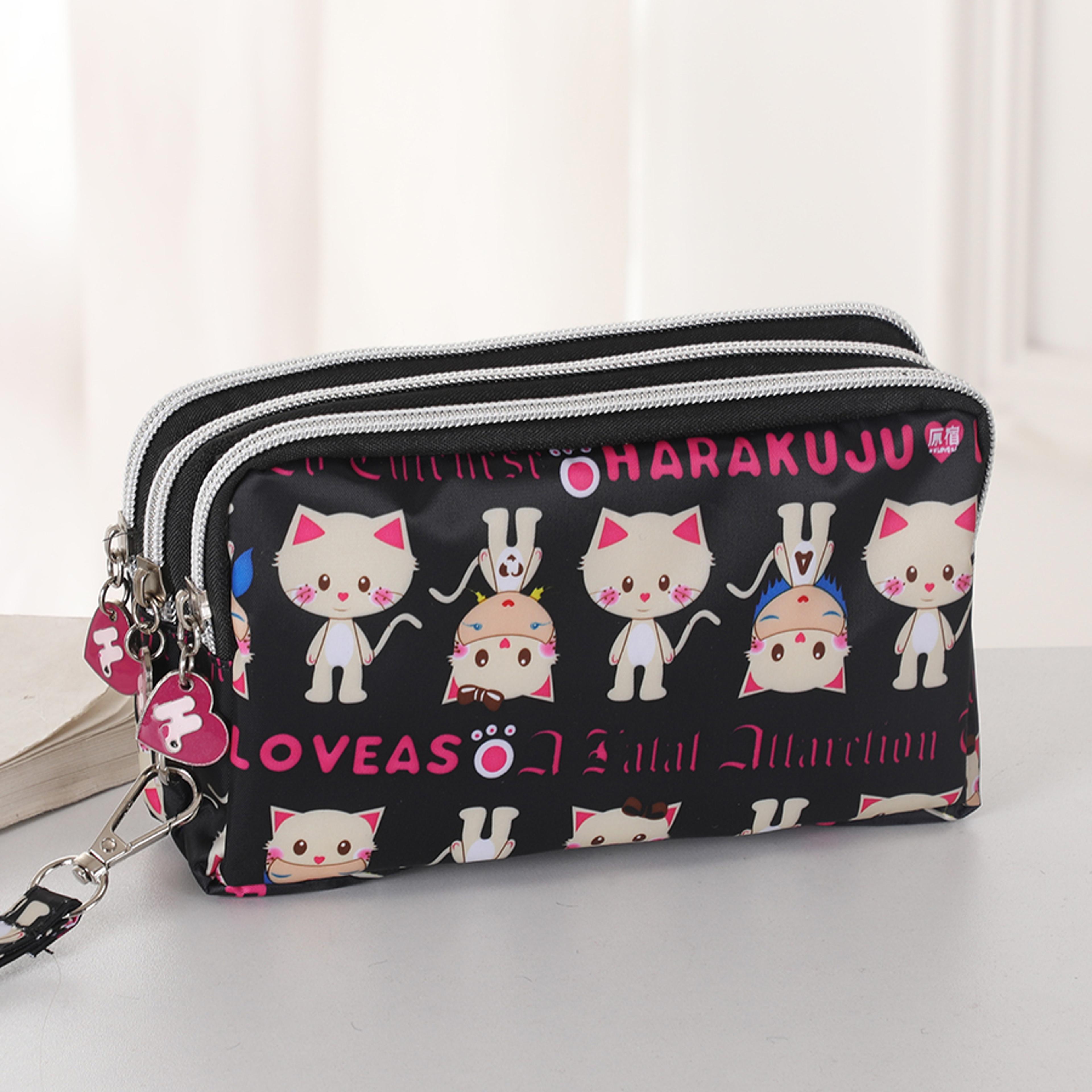 Fashion Hand Makeup WOMENS Bag Threelayer Zipper Mobile Phone Bag Waterproof Multilayer Pocket Bag 11