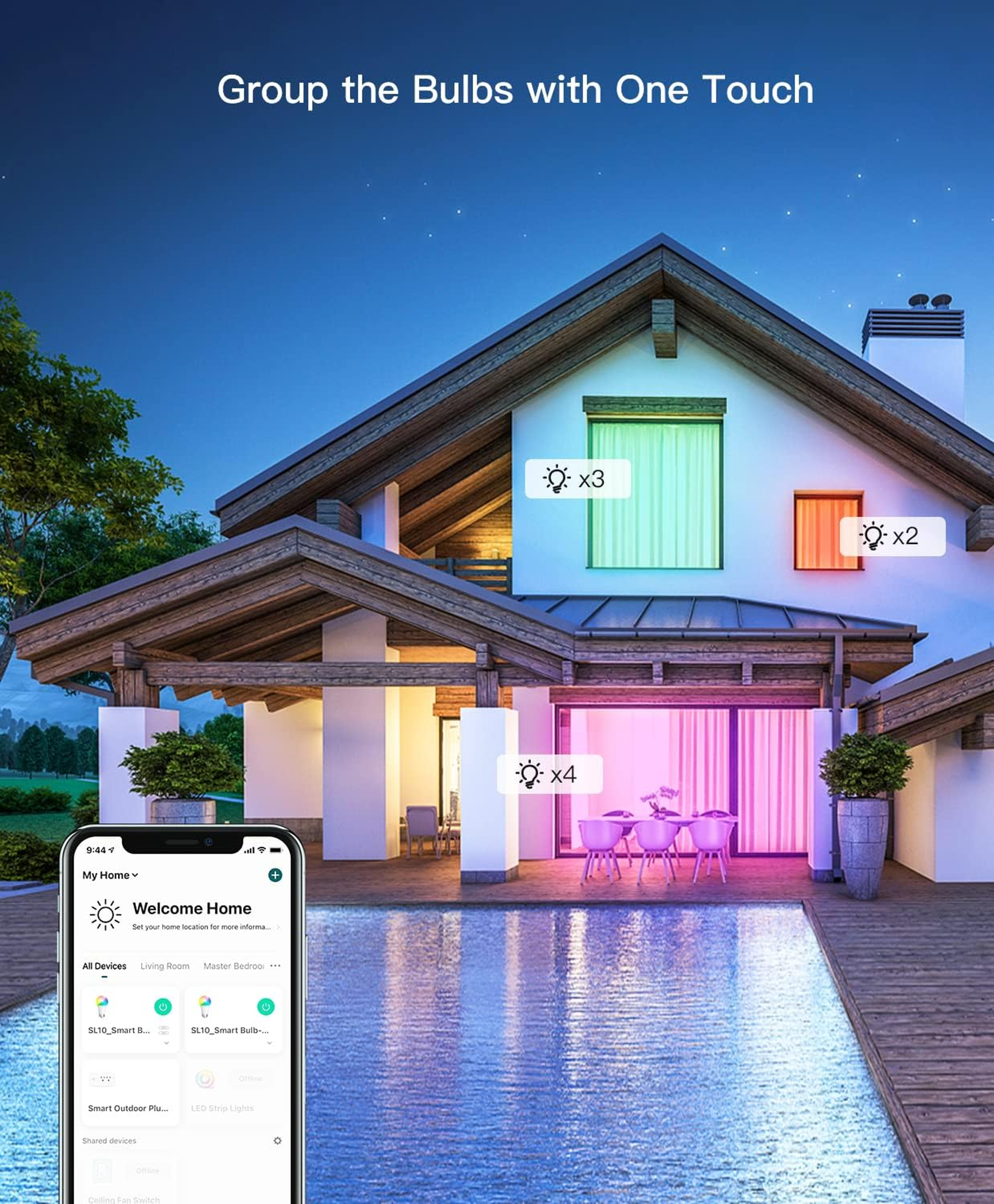 Color Changing Smart Light Bulbs TUYA WiFi Dimmable  Works With Alexa Music Sync 1
