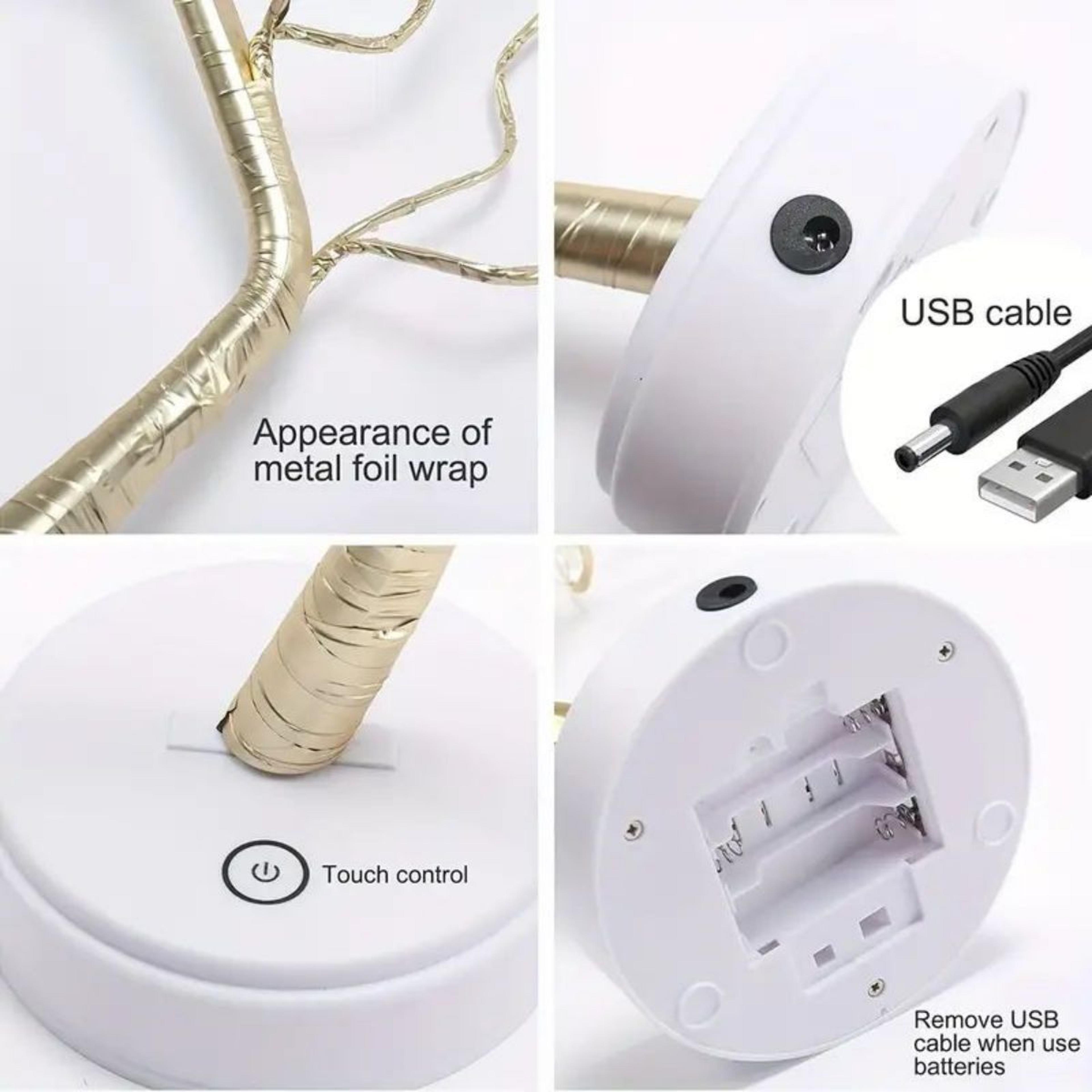 With Golden Leaf Touch Tree Light Night Light Battery Box USB Christmas Decorative Light 4