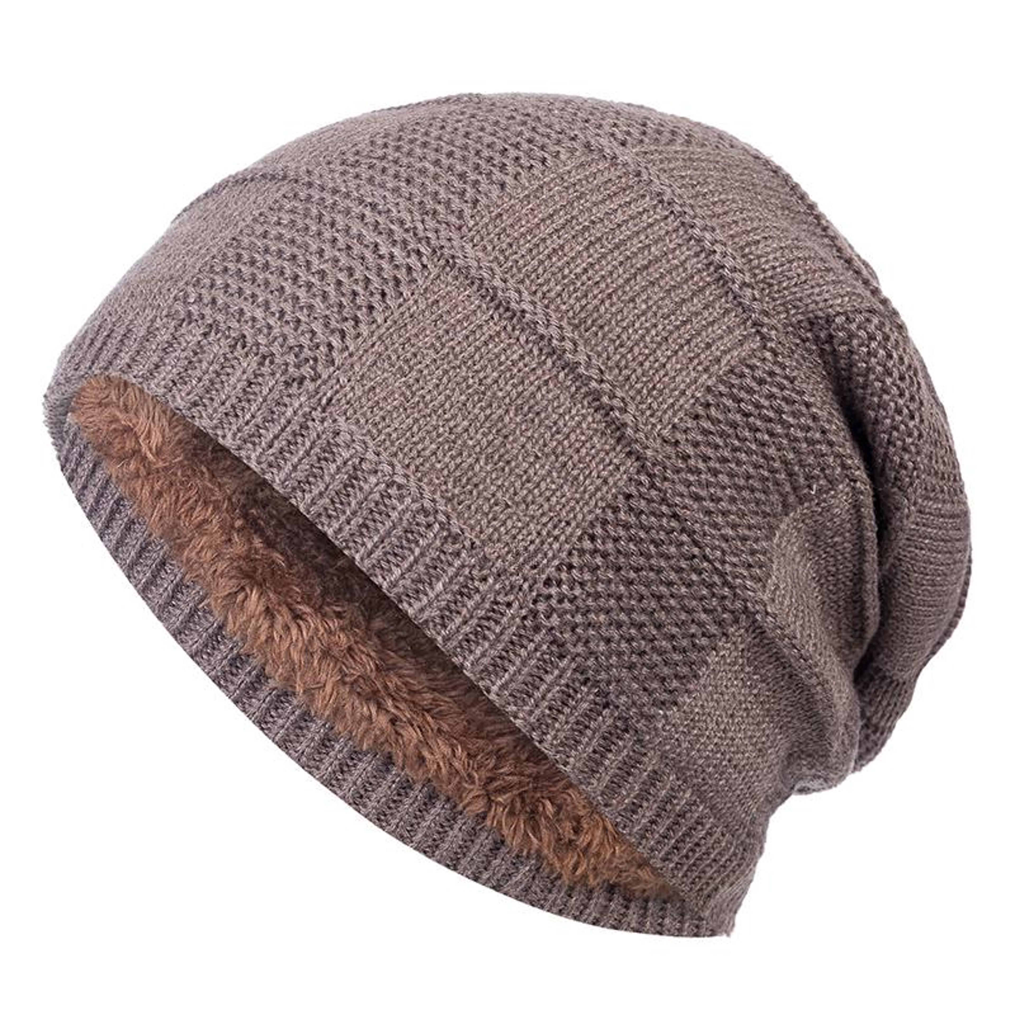 Unisex Plain Color Winter Hats Warm Ski Beanie Cap Men Women New High Quality Fur Lined Cotton Knit 5