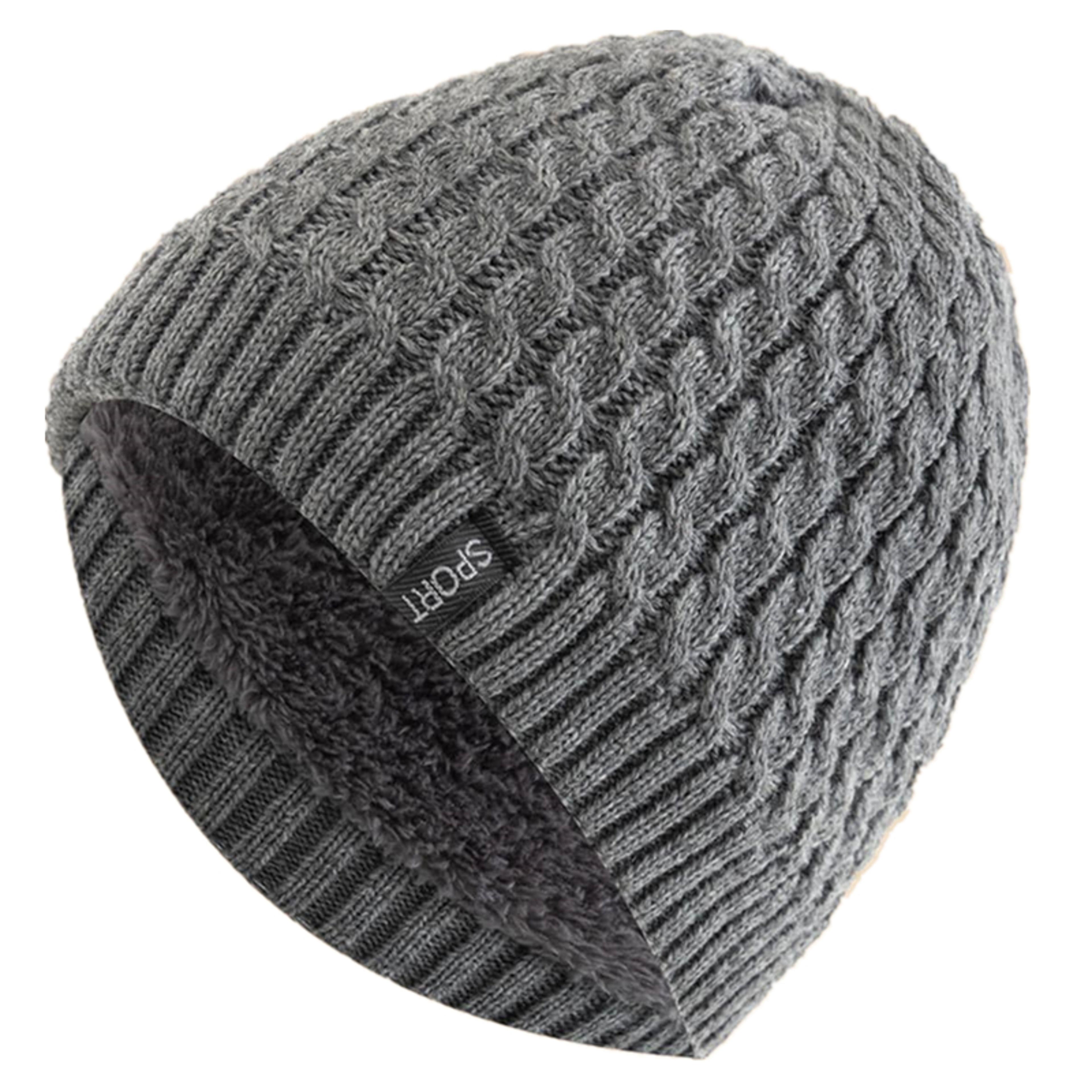 Fashion Autumn And Winter Beanie Unisex Sports Label Knitted Hat Add Fur Lined Warm Winter Cap Hats 1