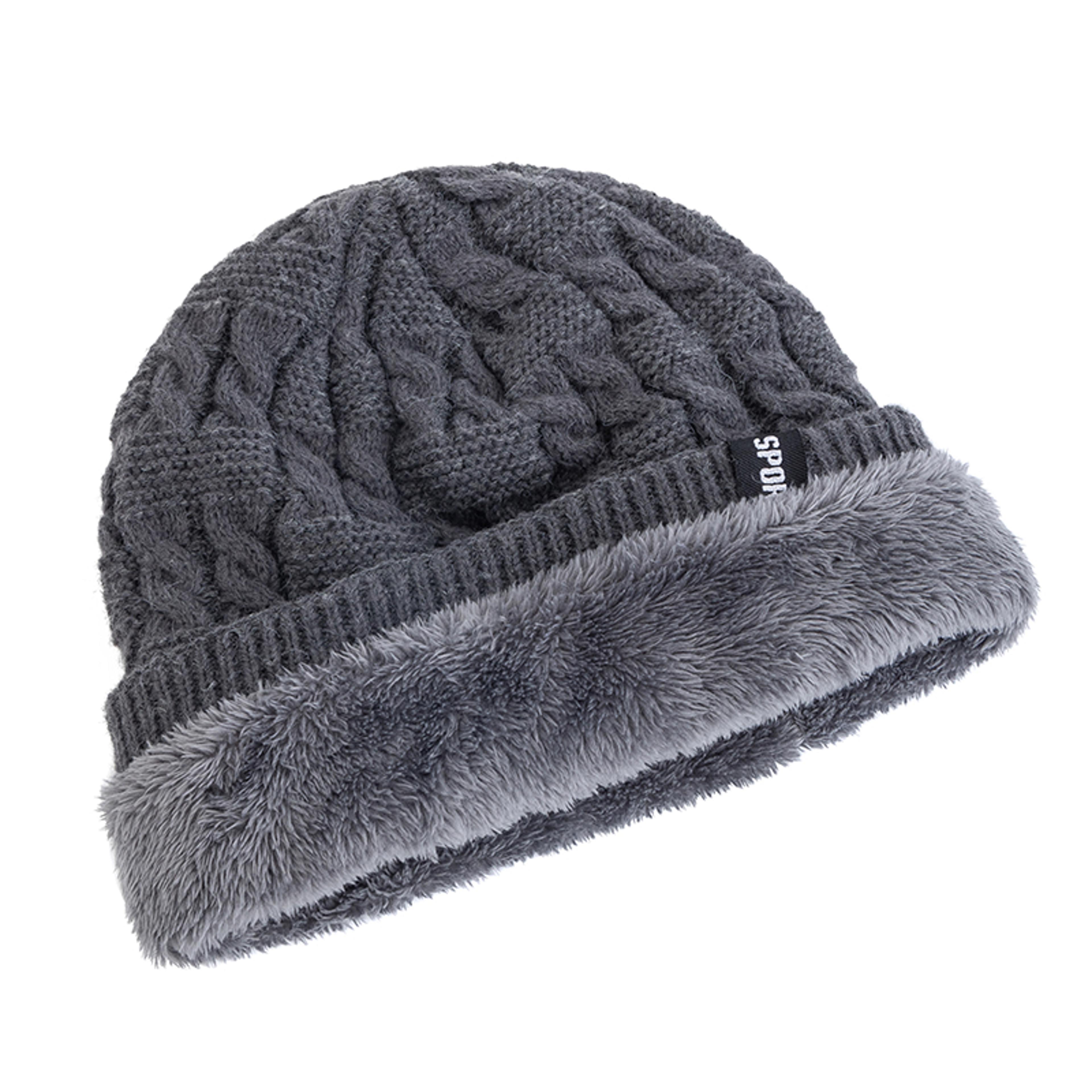 Warm Knitted Hats For Women Casual Fleece Lined Beanie Sports Label Winter Hat Warm Knitted Hats 2