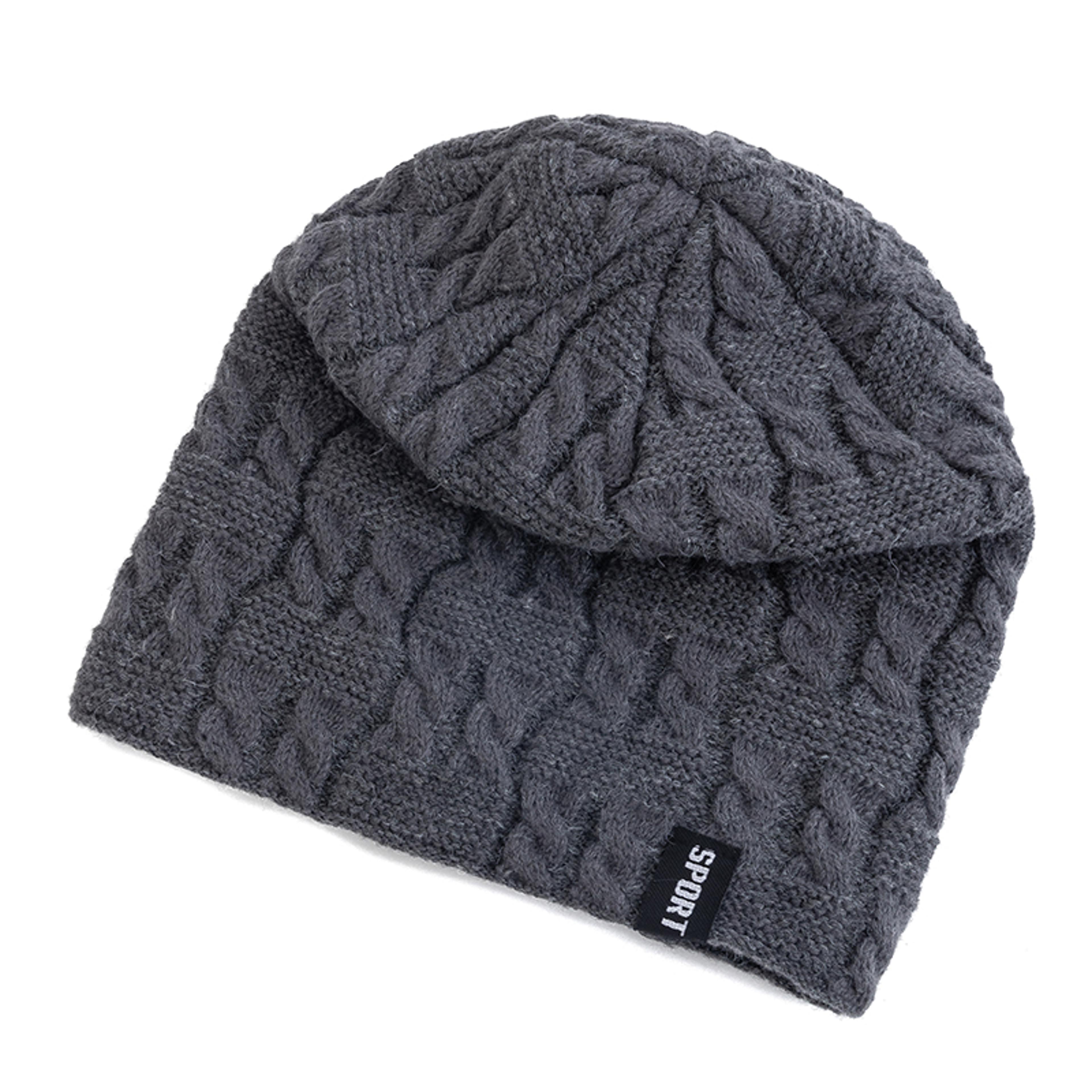 Warm Knitted Hats For Women Casual Fleece Lined Beanie Sports Label Winter Hat Warm Knitted Hats 3