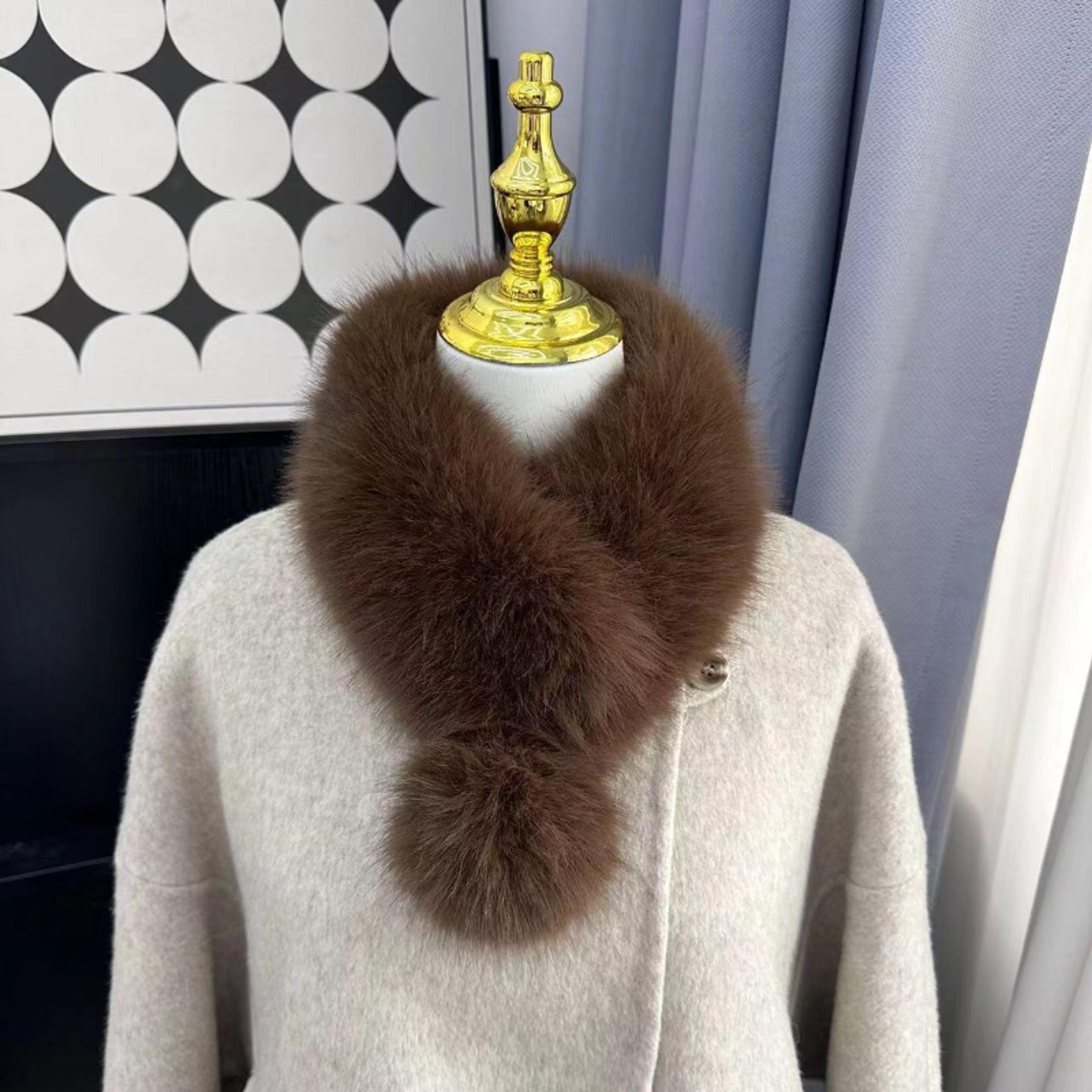 Winter Fox Fur Scarf Thickened Real Scarf For Women Fluffy Neck Warmer Fluffy Shawls Female Coat Co 5