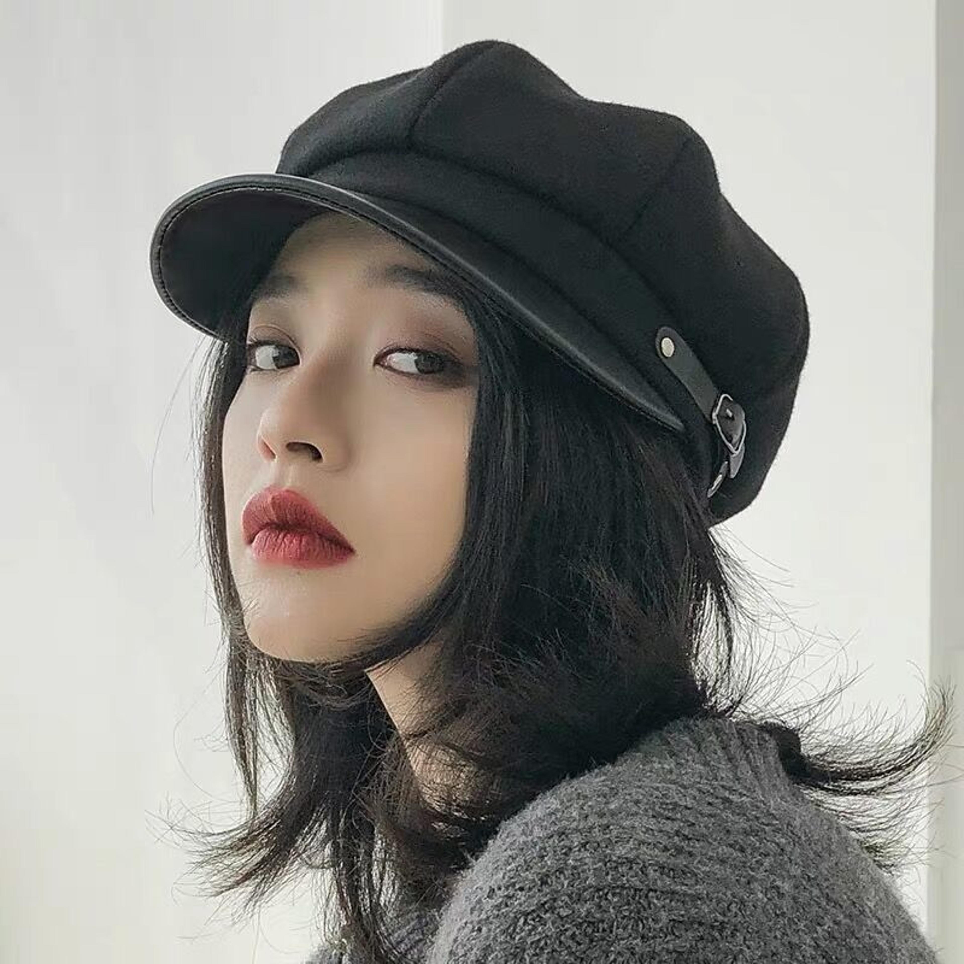 Versatile Korean Beret Hat Womens Retro Fashionable Octagonal Classic Style Cap Classic Beret Hat C 0