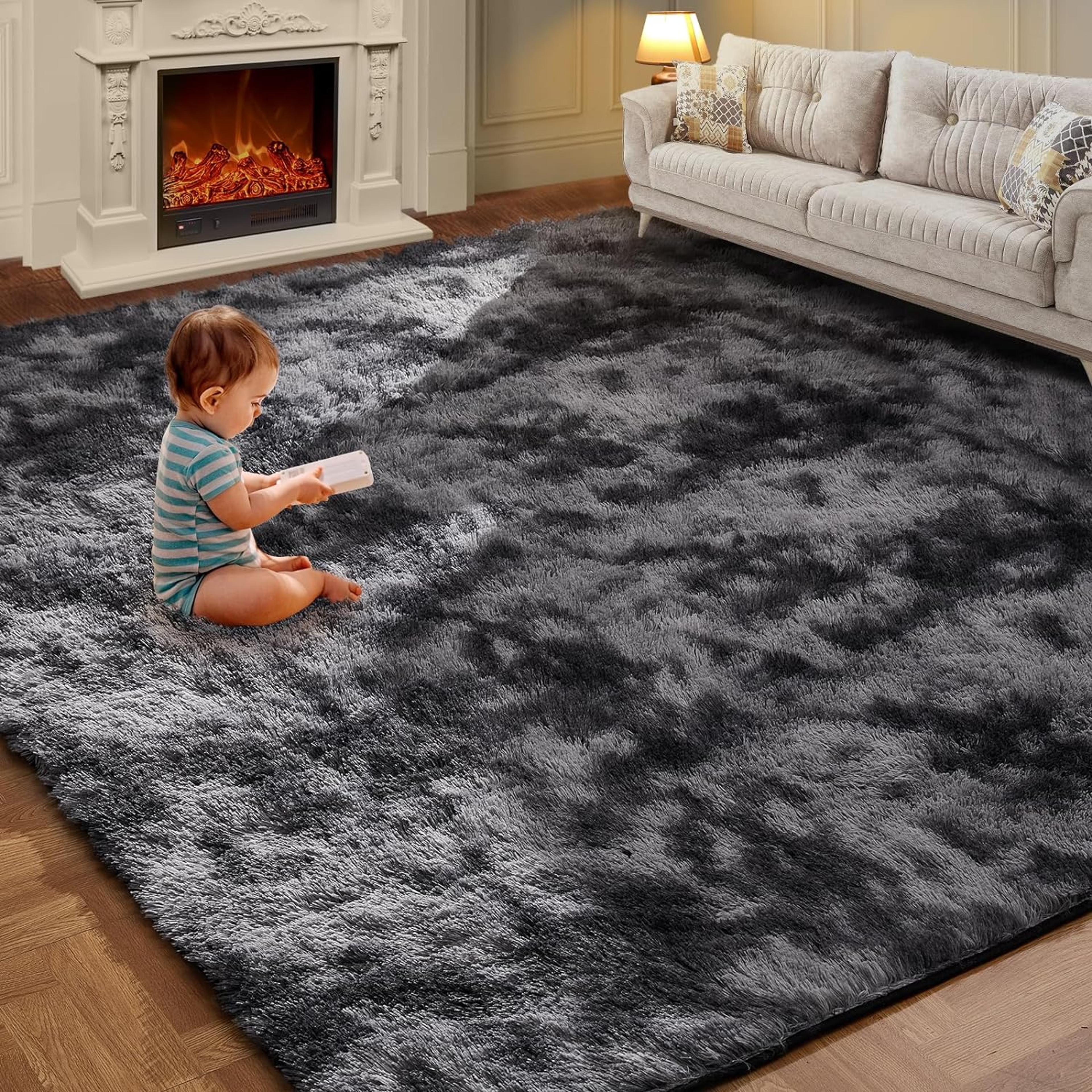 Soft TieDye Plush Carpet Childrens Room Home Mat Childrens Room Baby Crawling NonSlip Blanket 8