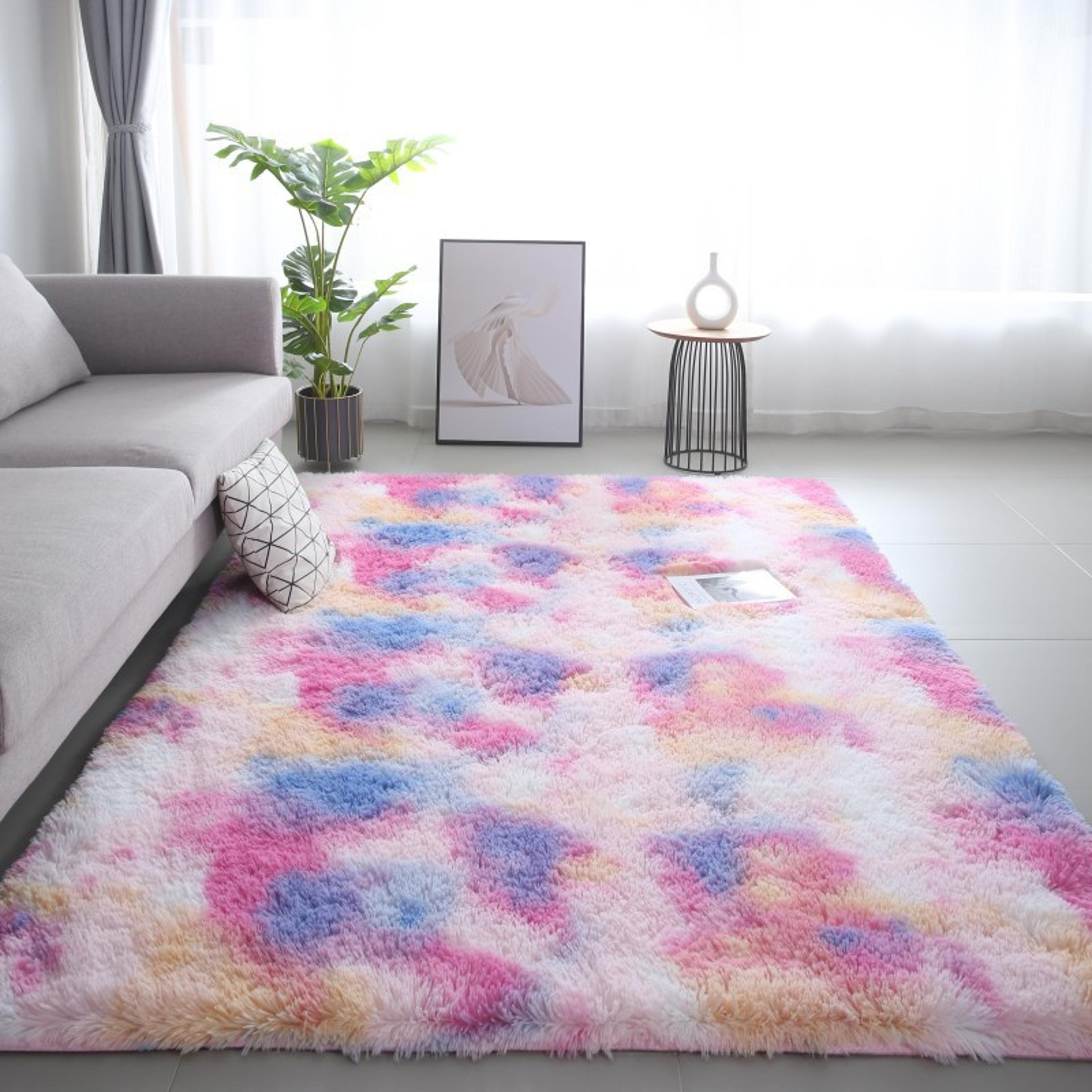 Soft TieDye Plush Carpet Childrens Room Home Mat Childrens Room Baby Crawling NonSlip Blanket 14
