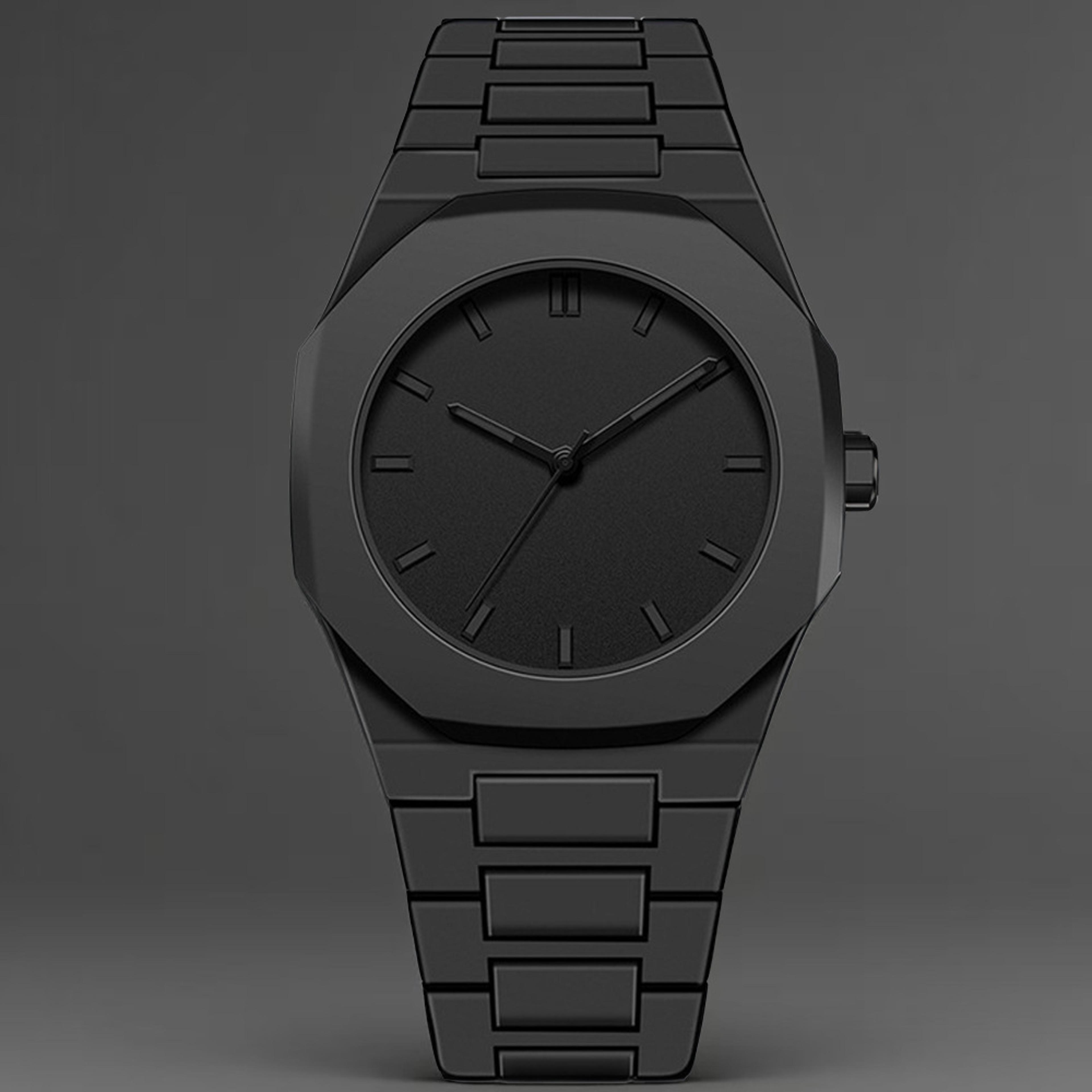 Simple Black Quartz Watch For Men New Fashionable Casual Arabic Digital Watch With Drip Oil Strap 4
