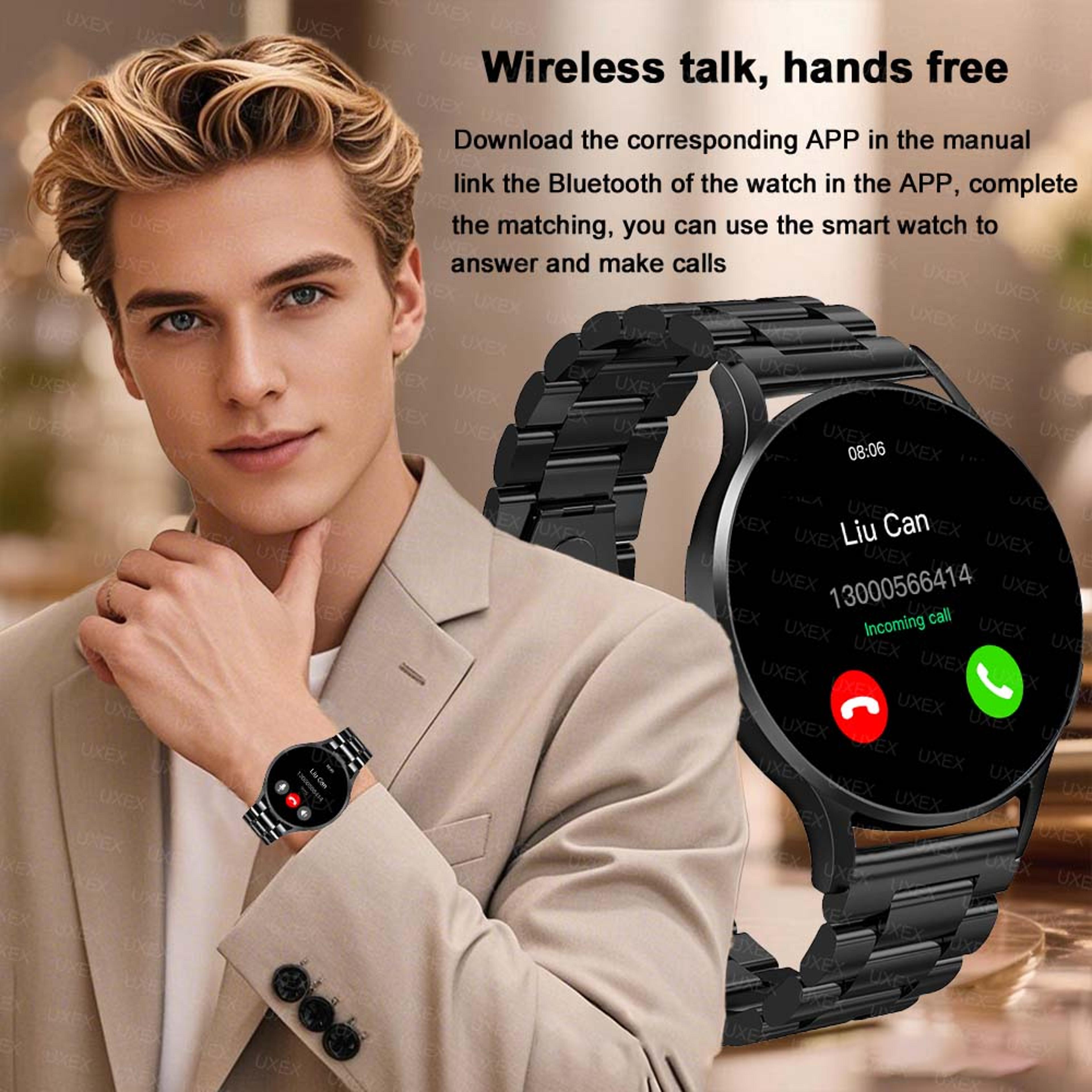 Classic Smartwatch Bluetooth Call Sports Health Tracking App Control Alarm Clock Men S Smart Watch 2