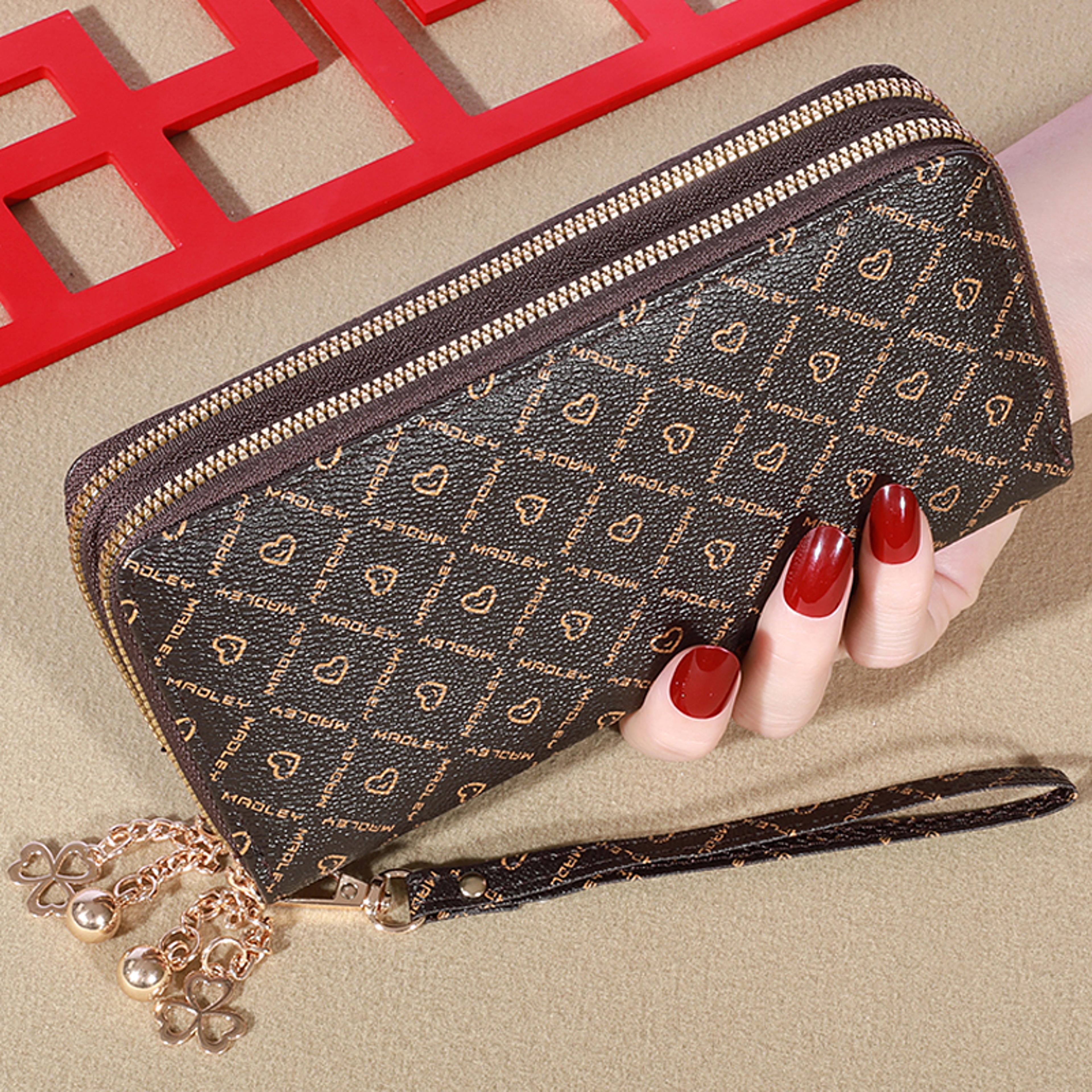 faux leather large capacity wallet, casual multifunctional zipper clutch, casual multifunctional clutch bag