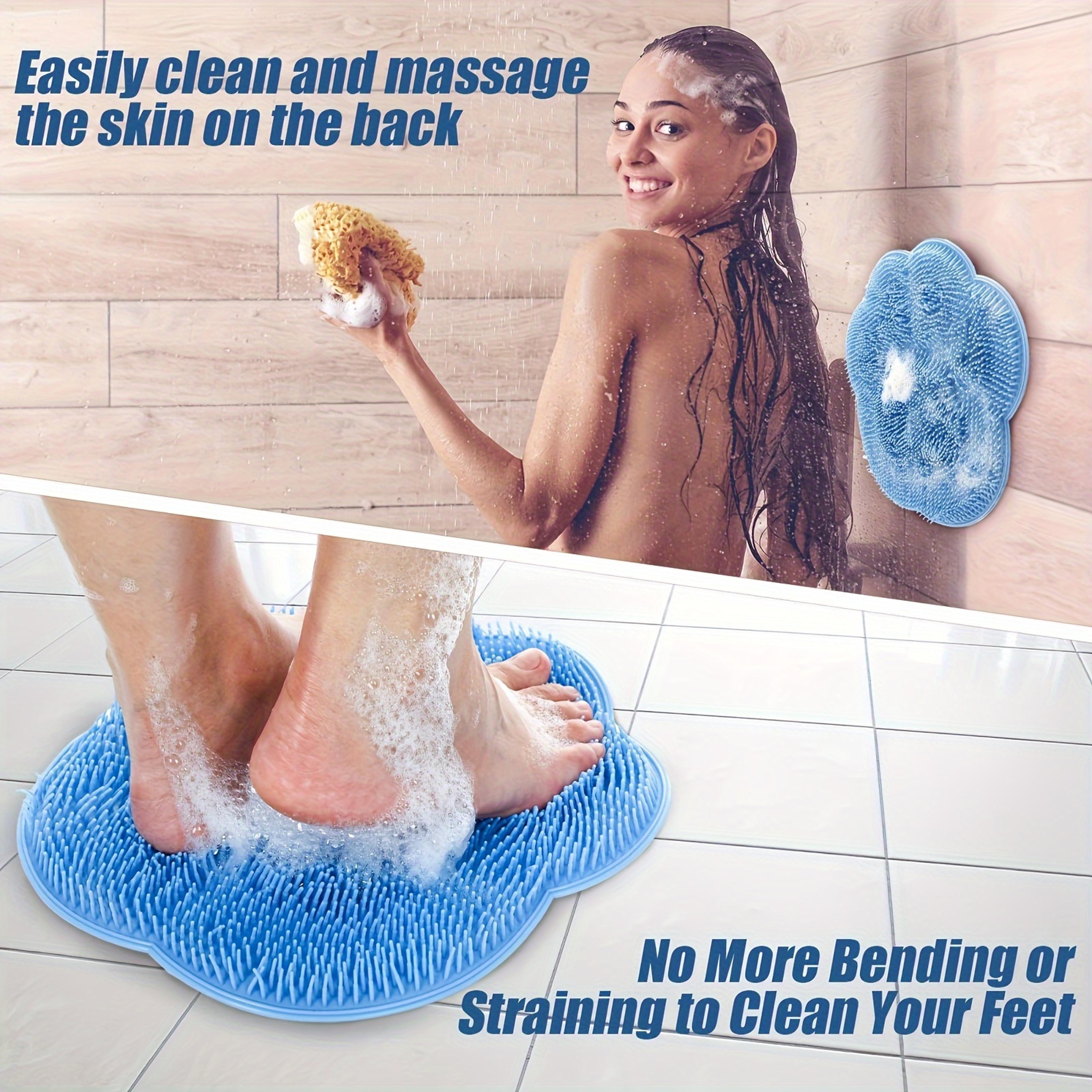 Silicone NonSlip Massage Bath Brush For Exfoliation Shower Cleaning Pad With Suction Cup For Exfoli 1