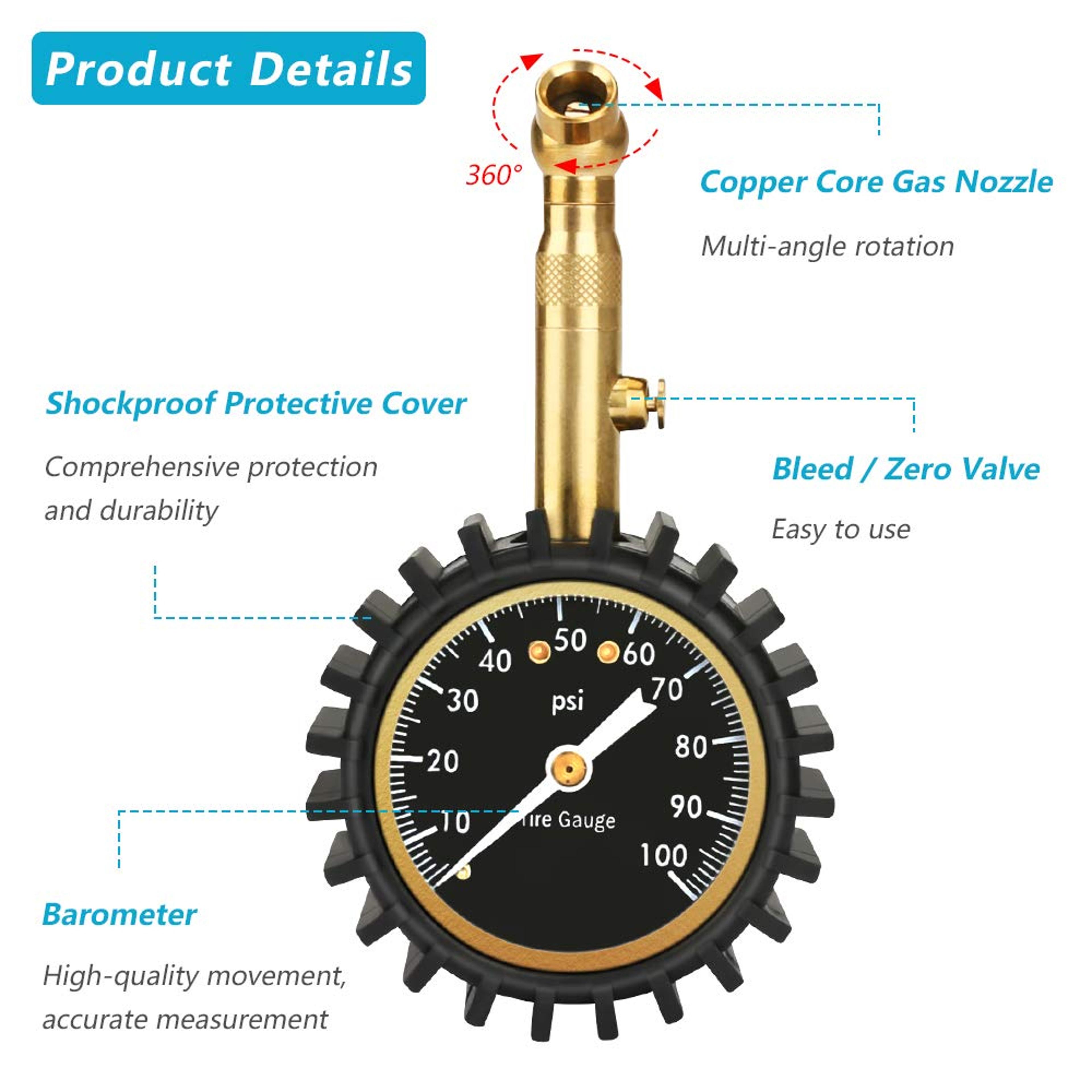 Heavy Duty Tire Pressure Gauge For Car And Trucks Tires Accurate Low  High PSI Gauge 2