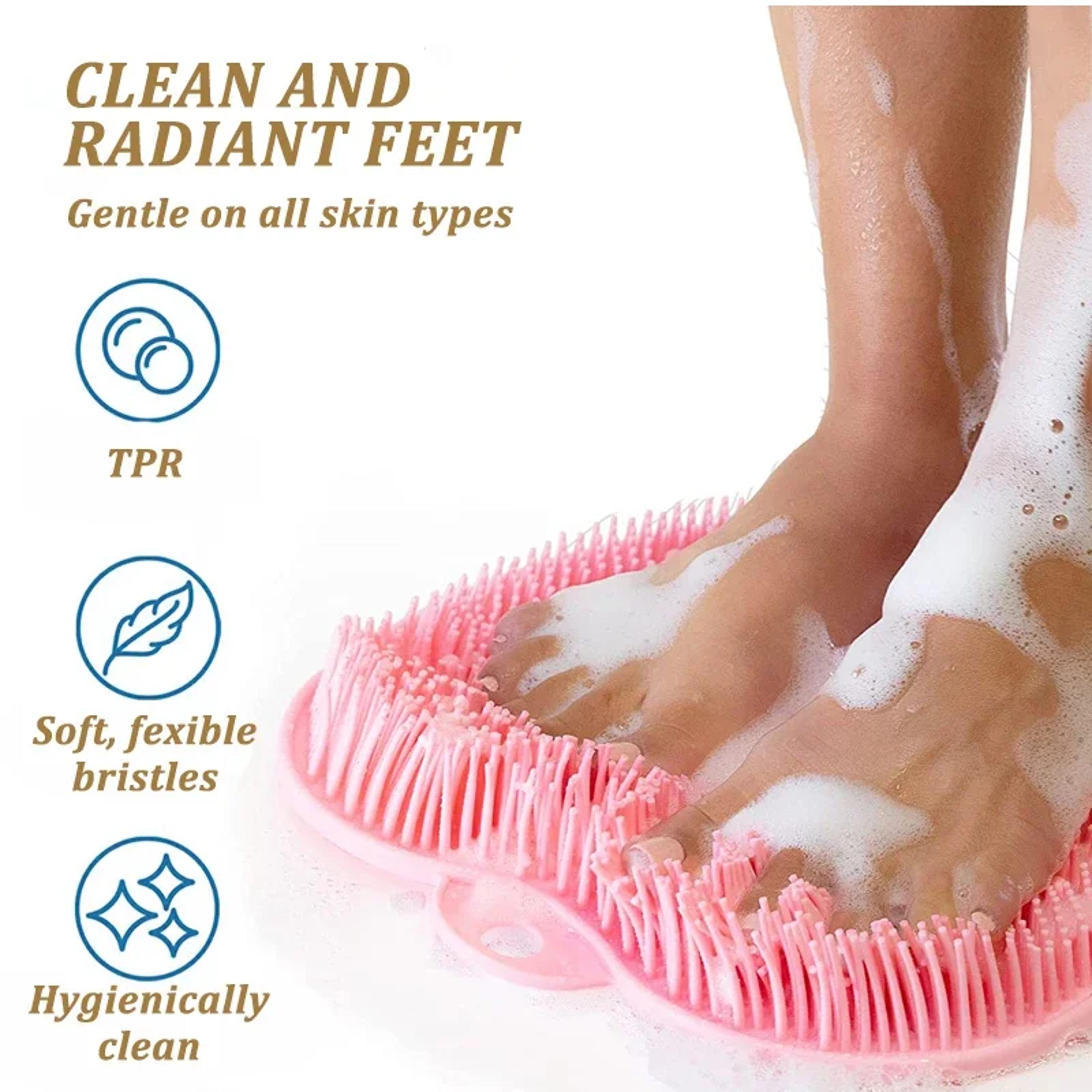 Silicone Rub Back Brush Bathroom Nonslip Wash Foot With Sucker Bath Massage Foot Exfoliating Brush  3