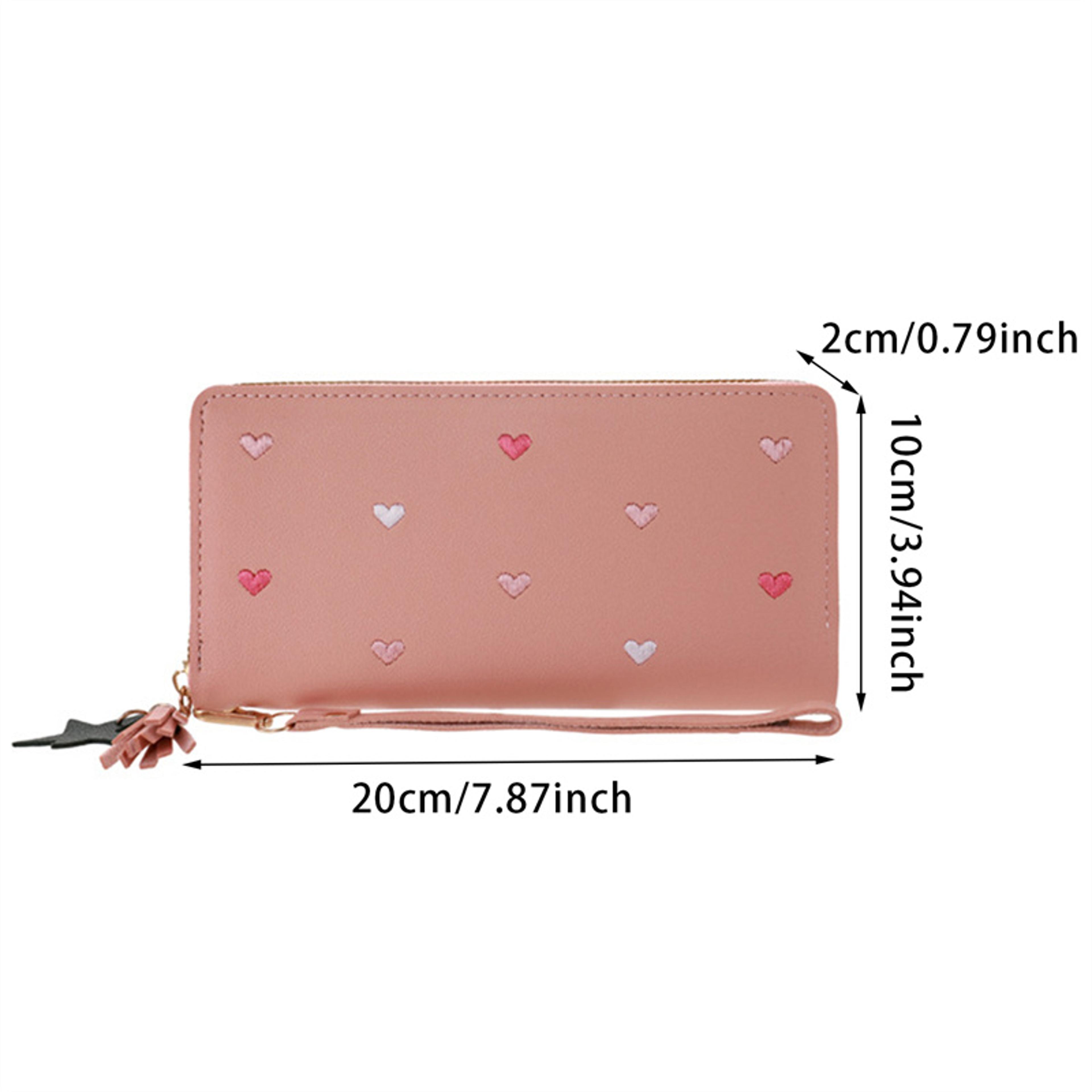 Women Long Wallets Purses Luxury Love Heart Phone Wallet Ladies Card Holder Clutch 4