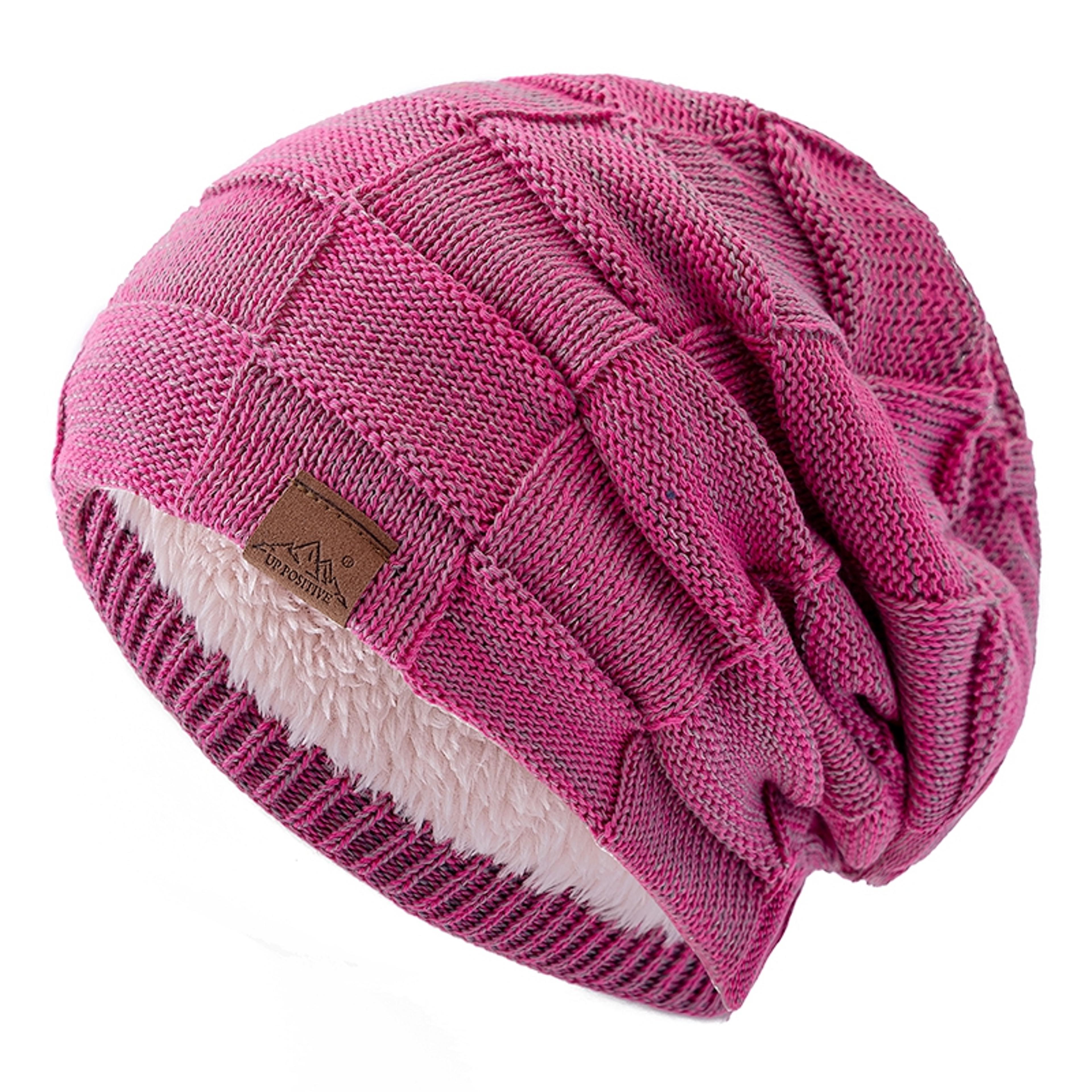 Women Winter Hats Fashion Slouchy Warm Beanie Multicolor Mixing Color Streetwear Cap 14