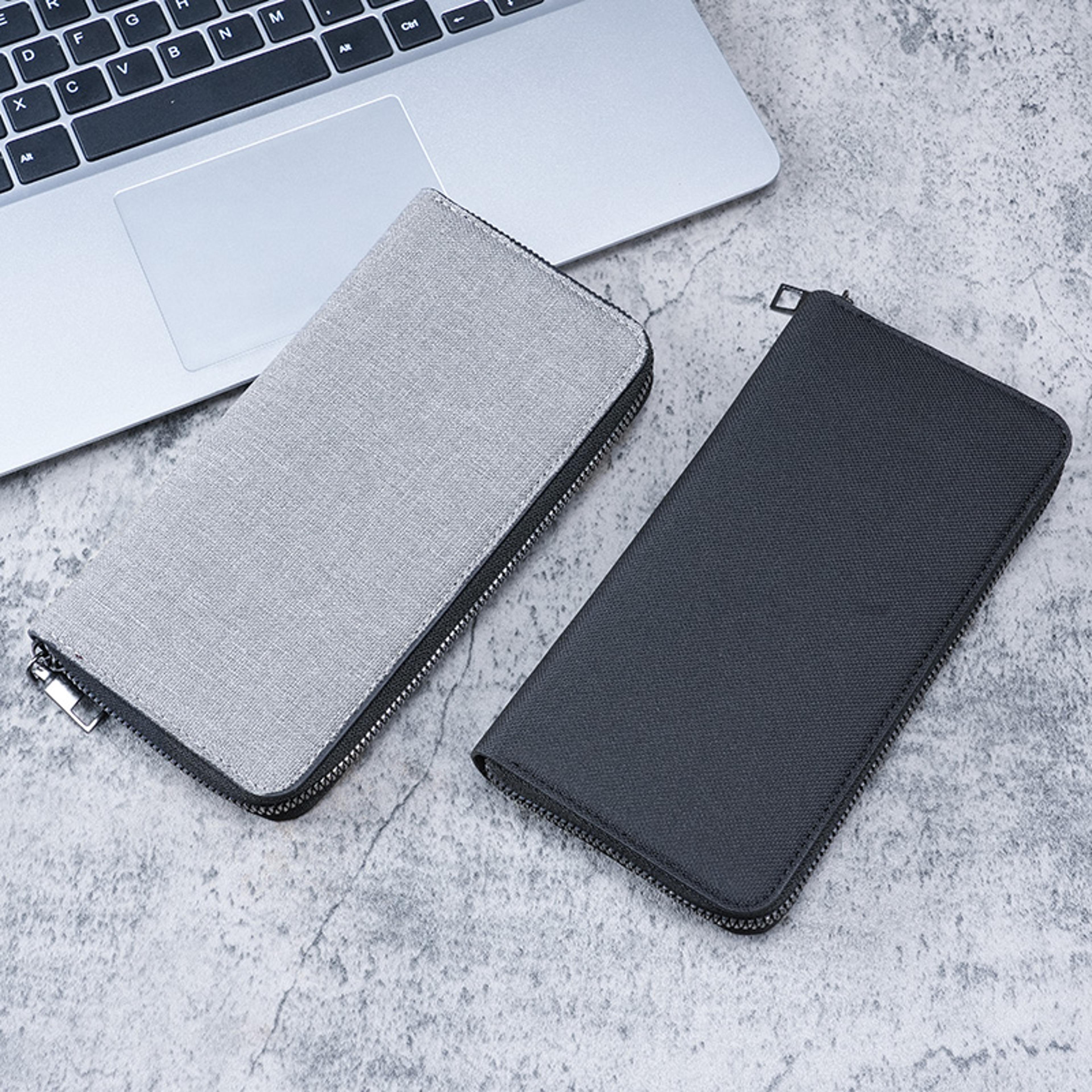 Canvas Clutch Wallet For Men Large Capacity Zipper Business MultiCard 3