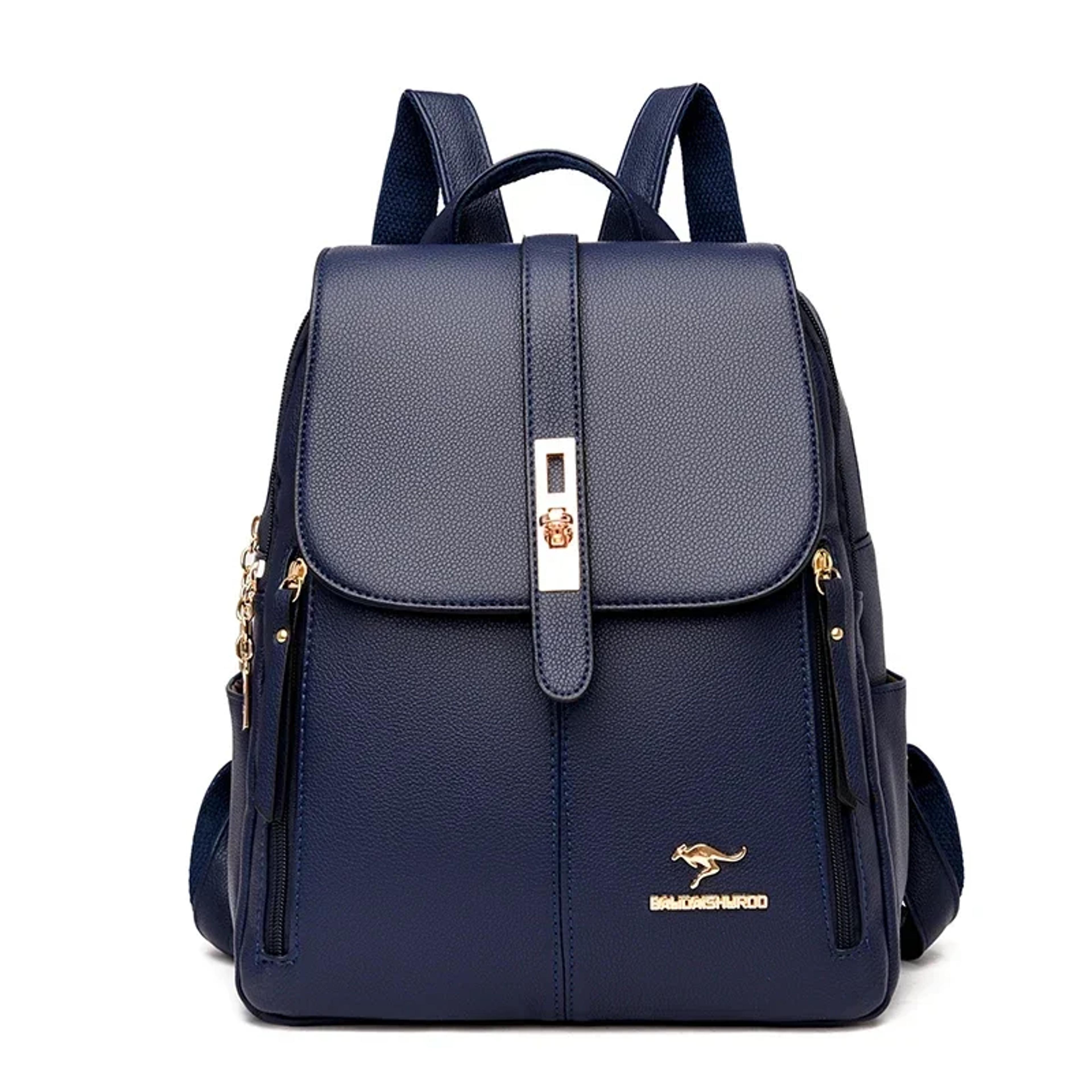 Leather Vintage School Backpack Large Capacity For Women Bookbag Travel Rucksack 7