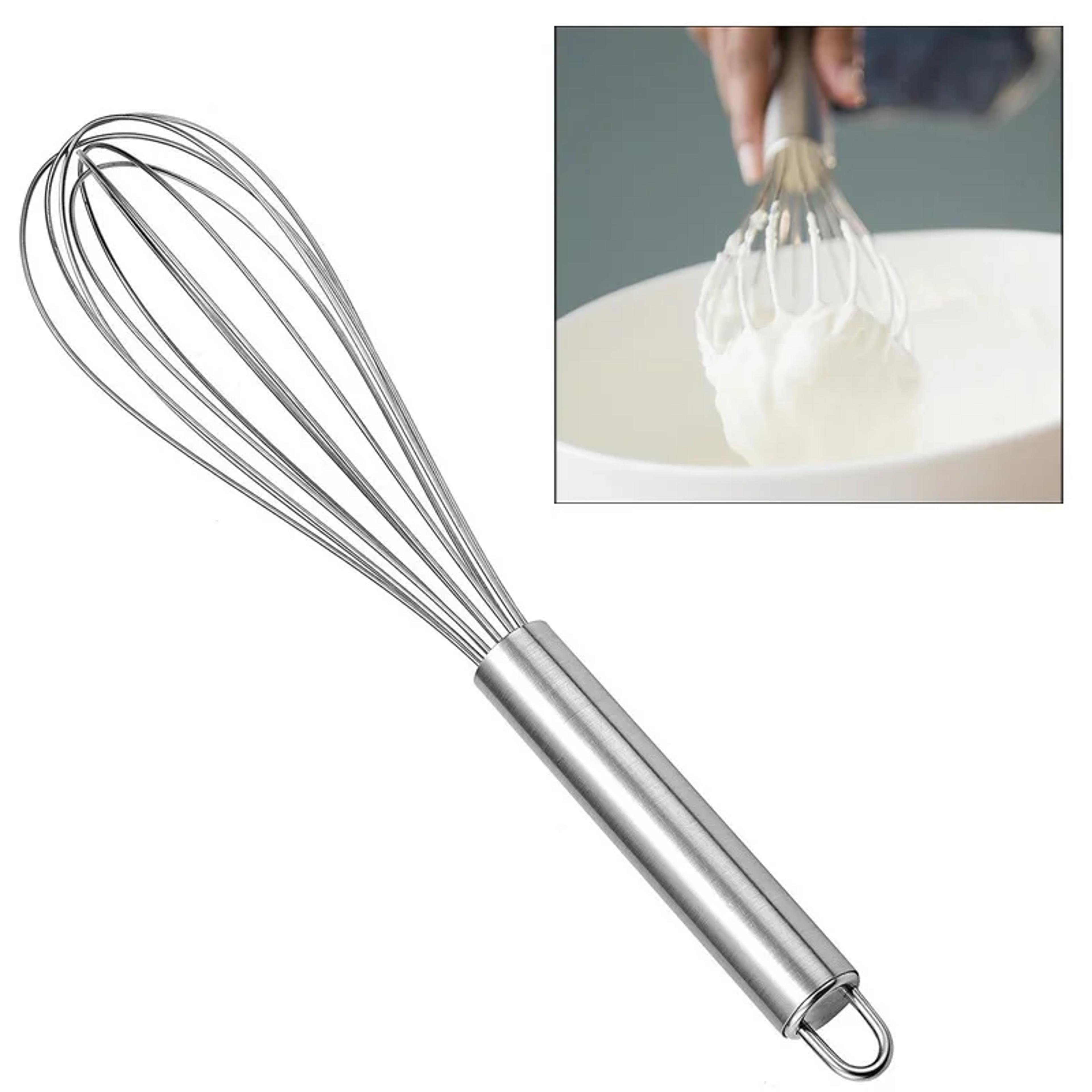stainless steel manual egg beater, balloon whisk mixing tool for kitchen, milk & egg beater