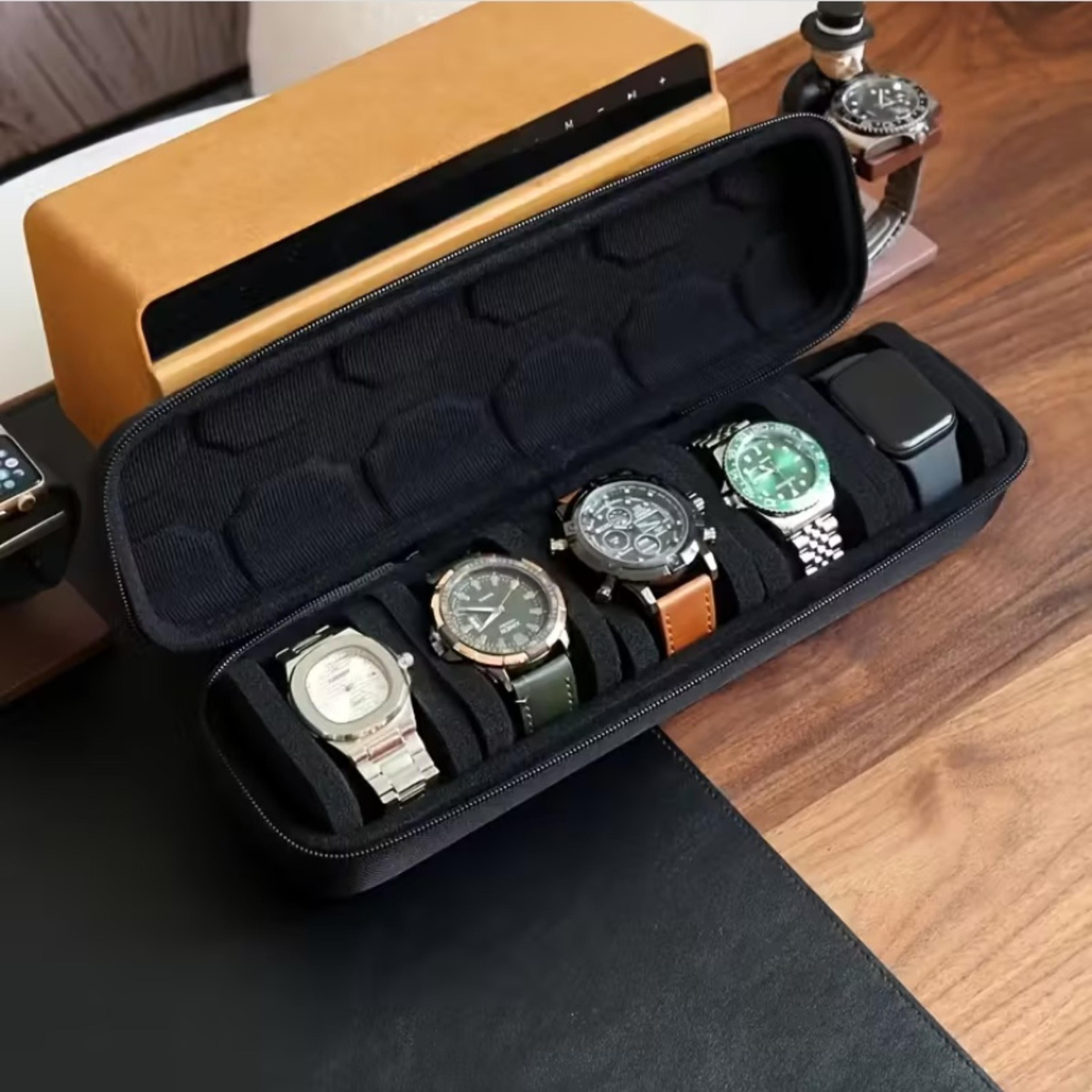 ScratchResistant Watch Case Protective Travel Storage Box EVA Secure Latch Closure Soft Foam Pillow