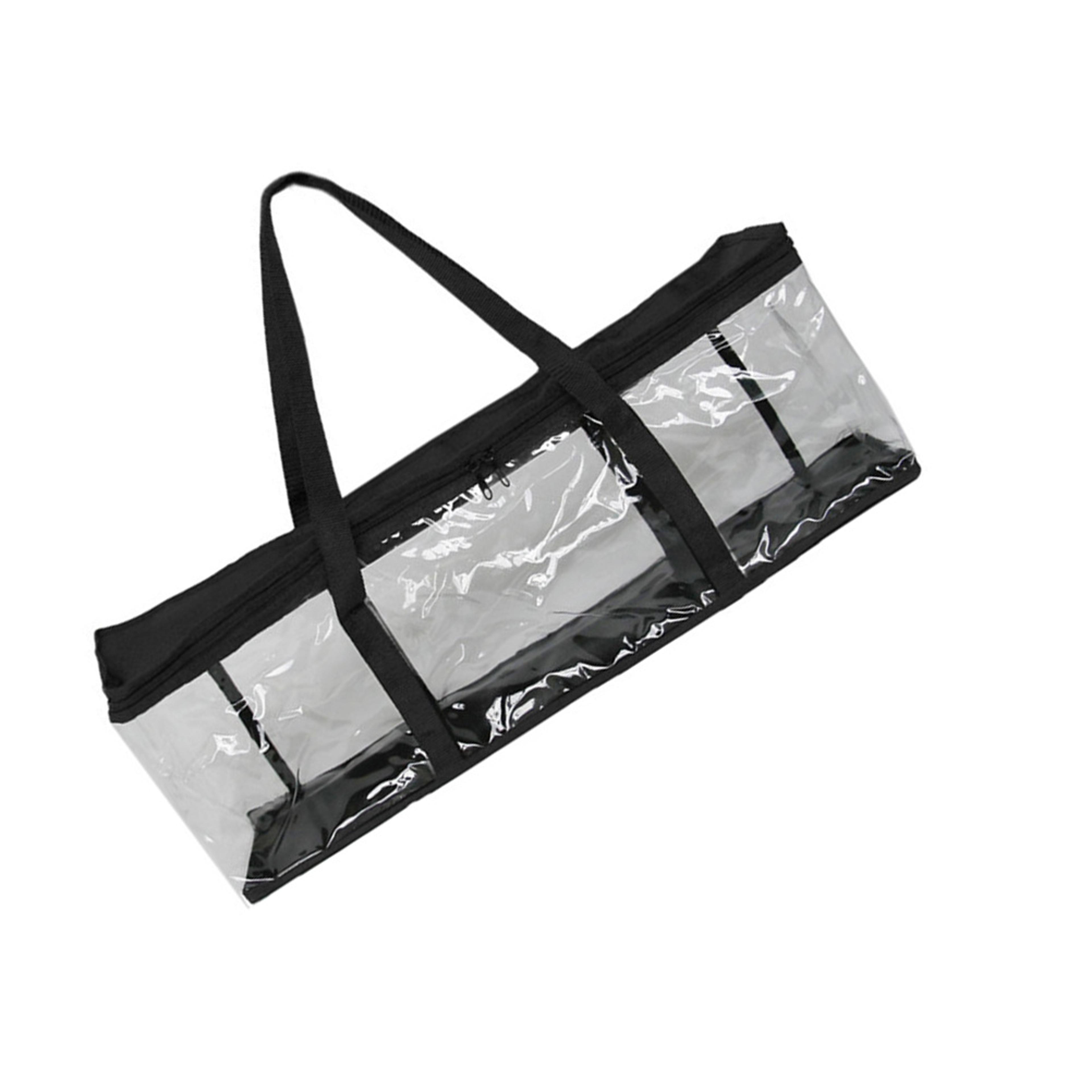 Clear Organizer Case Portable Media Collection Folder Dual Zipper Closure With Carry Handles 0
