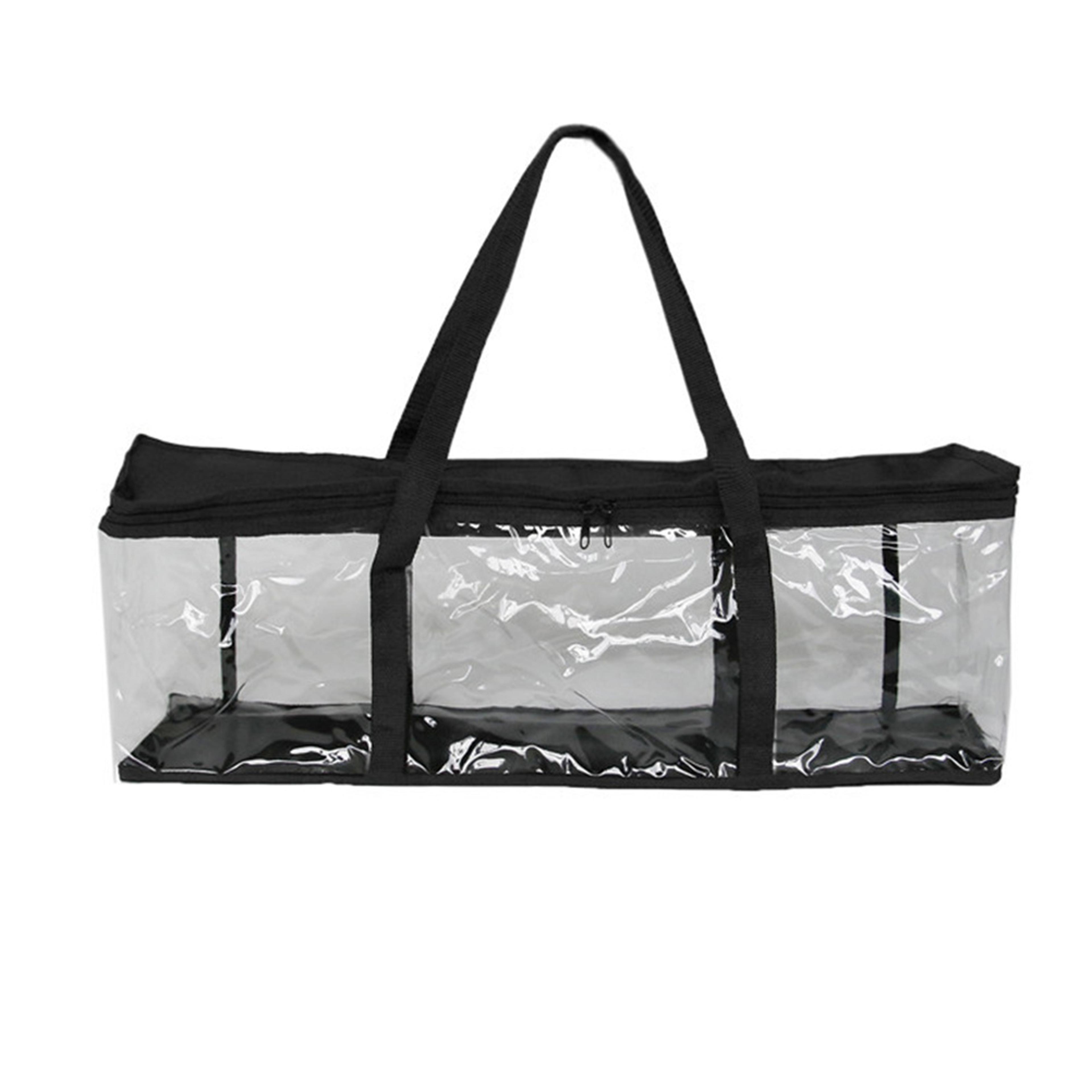 Clear Organizer Case Portable Media Collection Folder Dual Zipper Closure With Carry Handles 3