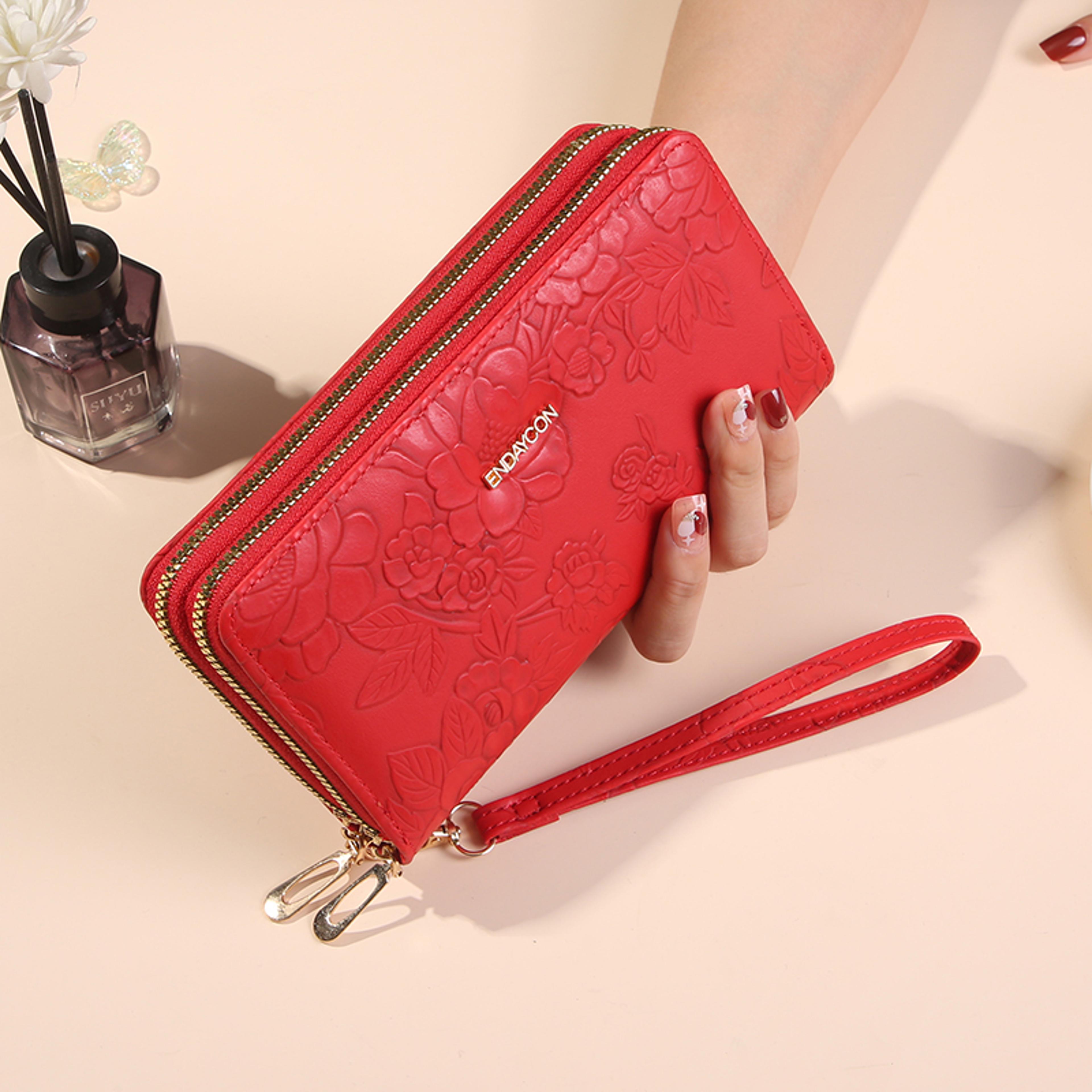 Double Layer Wallet For Women Fashion Long Handbag Zipper Purse With Phone Bag Large Capacity 4