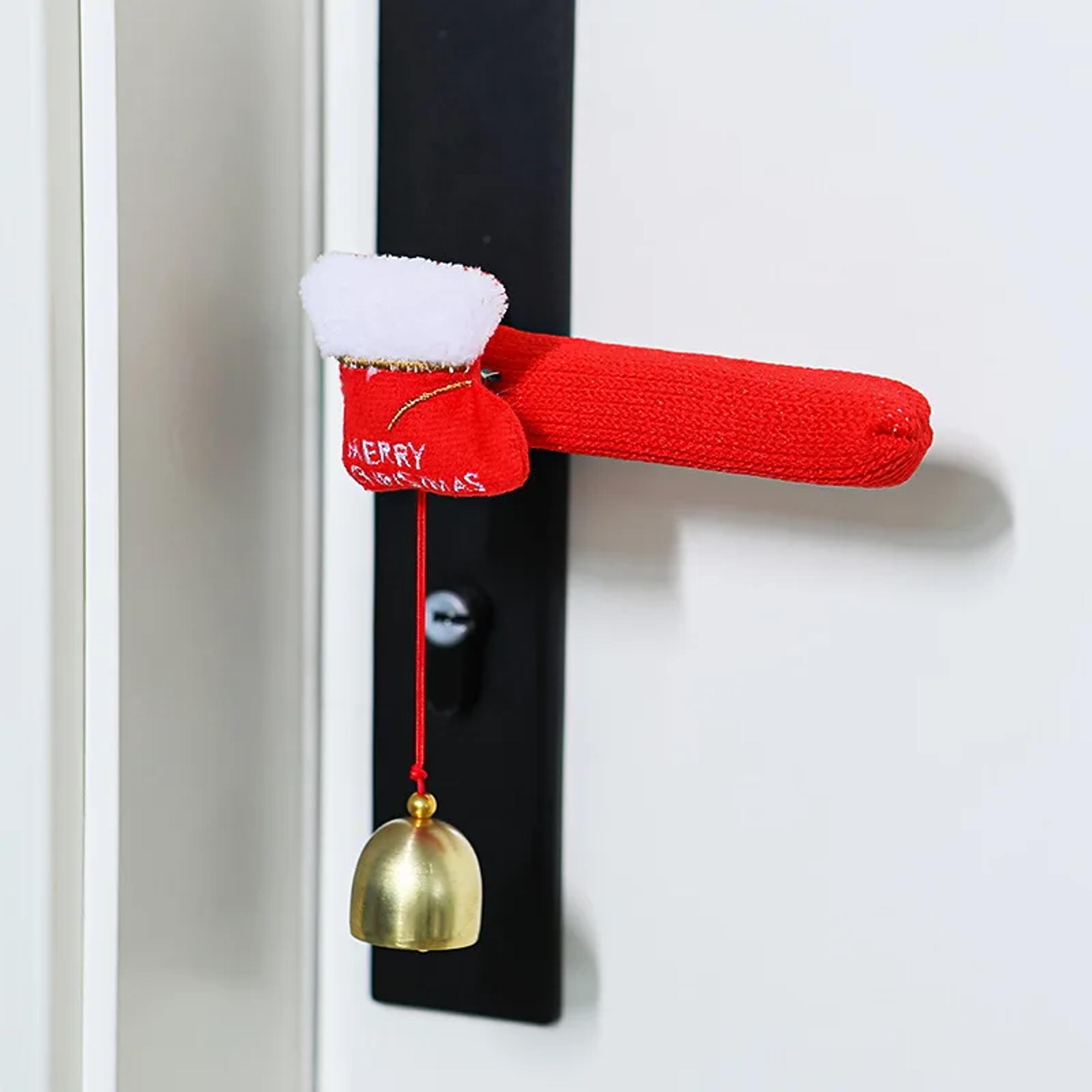 Santa Claus Christmas Door Handle Covers Festive Door Handle Covers Xmas Holiday Decor Christmas De 4