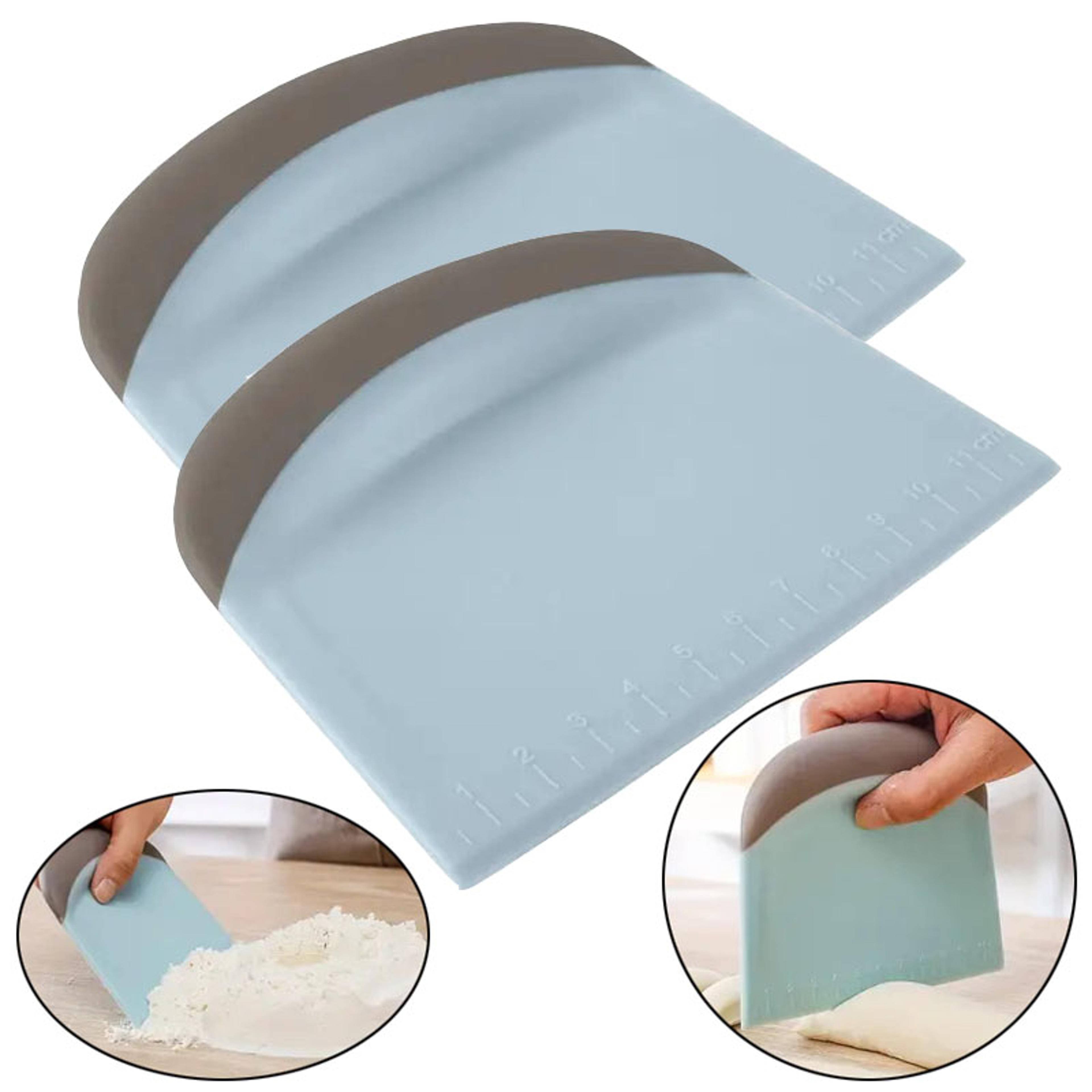 Multipurpose Food Scrappers With Soft Handle Baking Scraper With Double Scale Plastic Dough Cutter 0