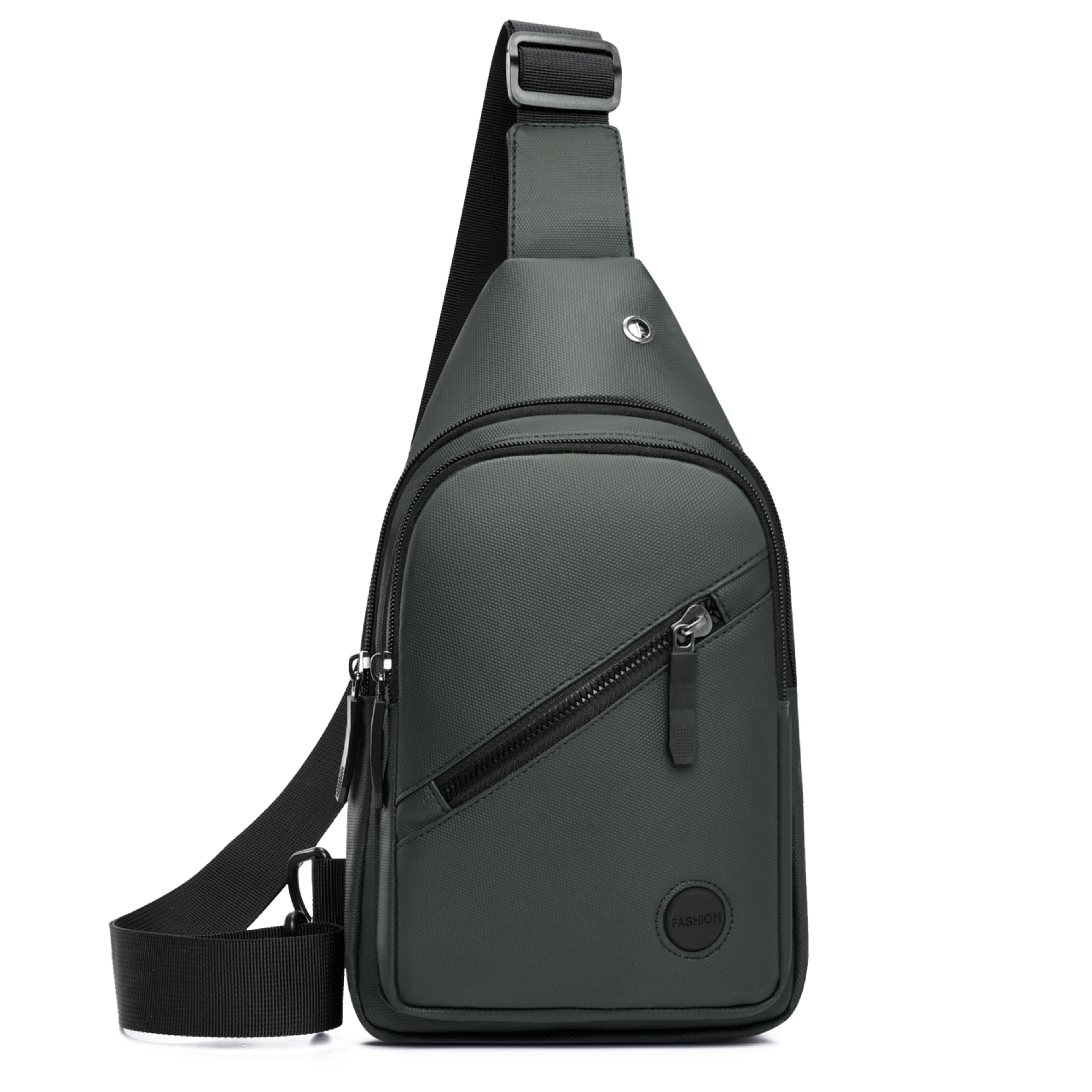 Large Capacity Mens Crossbody Bag Durable Chest Bag LeatherLook Outdoor Shoulder Bag 1