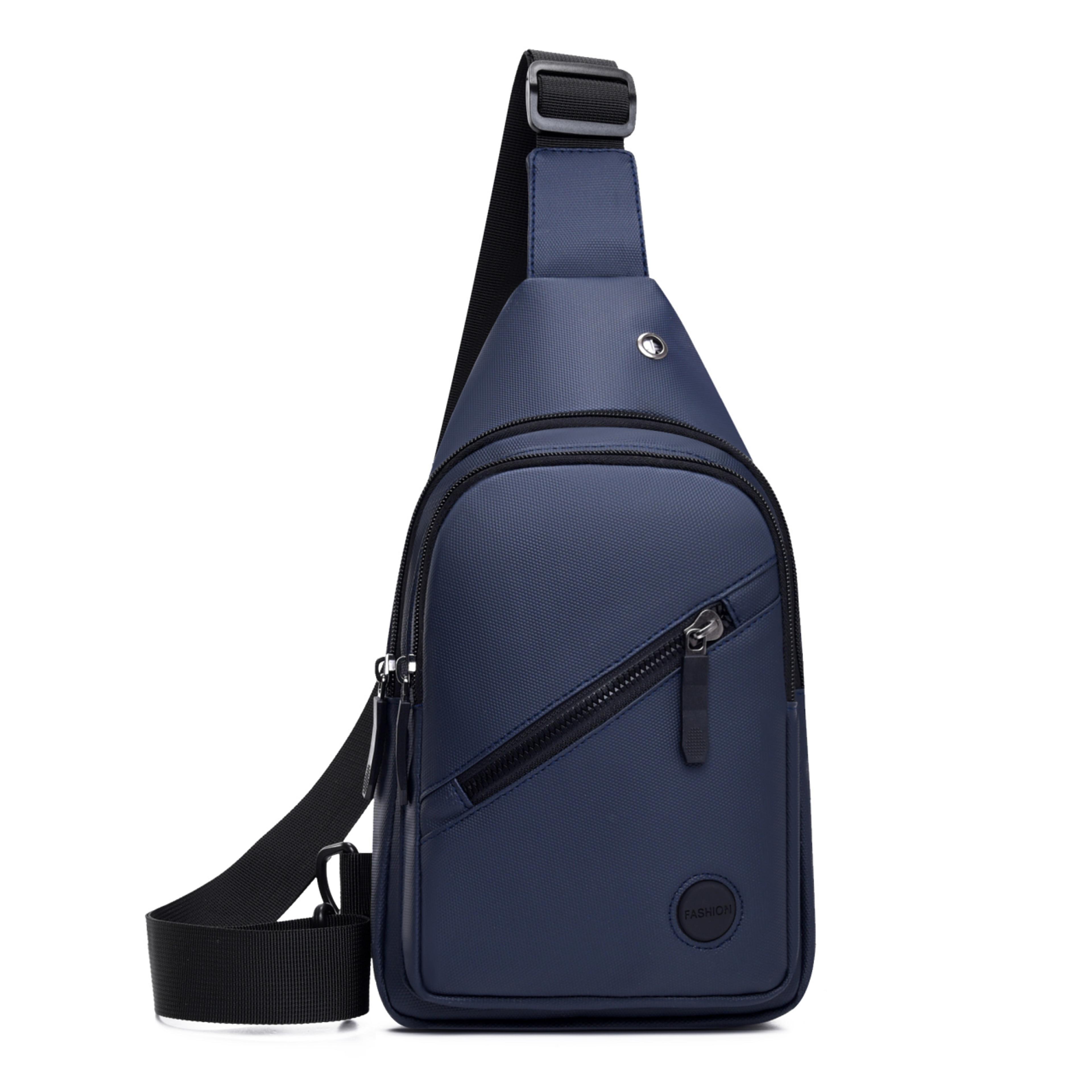 Large Capacity Mens Crossbody Bag Durable Chest Bag LeatherLook Outdoor Shoulder Bag 3