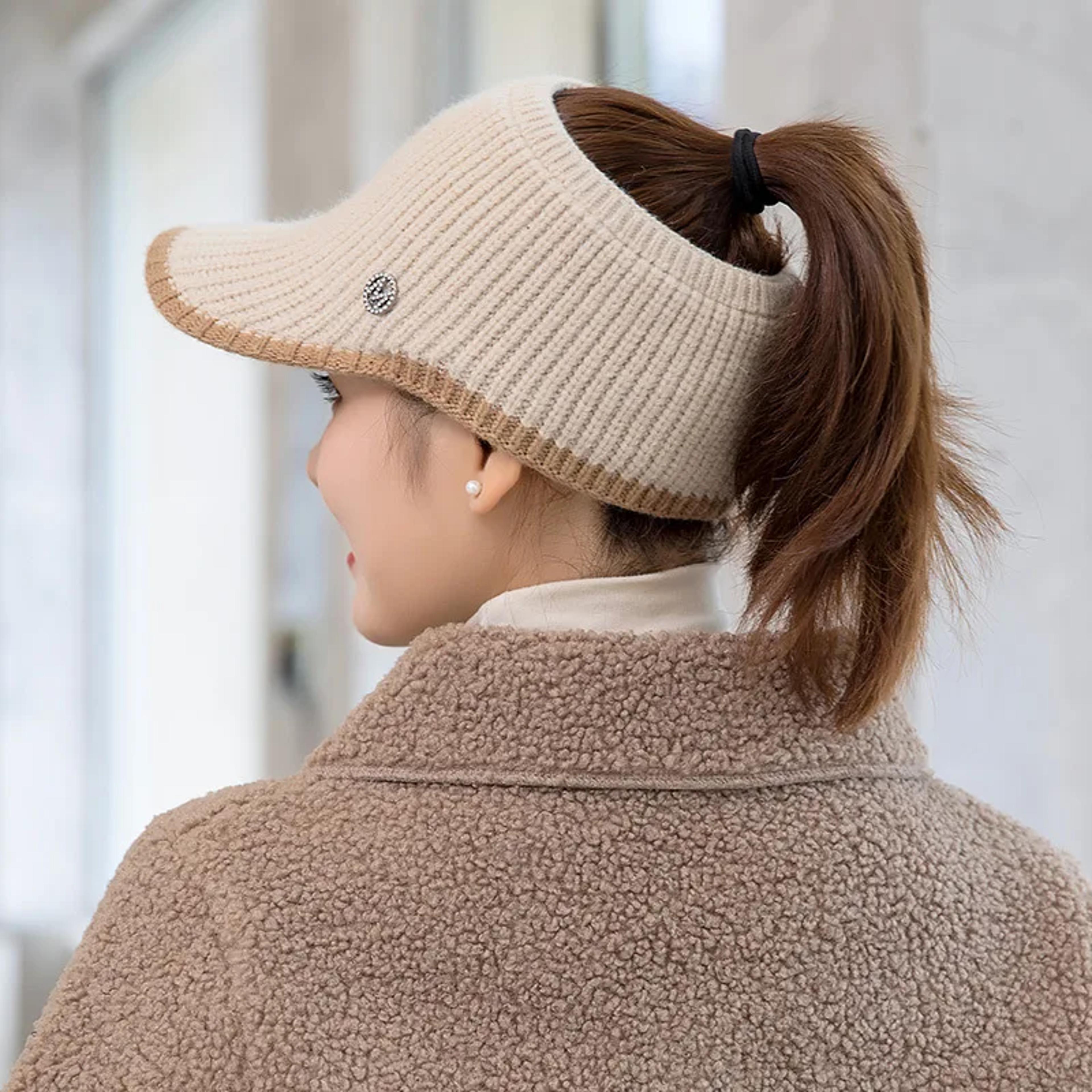 Breathable Outdoor Knit Baseball Cap For Women Fashionable Winter Woolen Hat For Cycling And Runnin 4