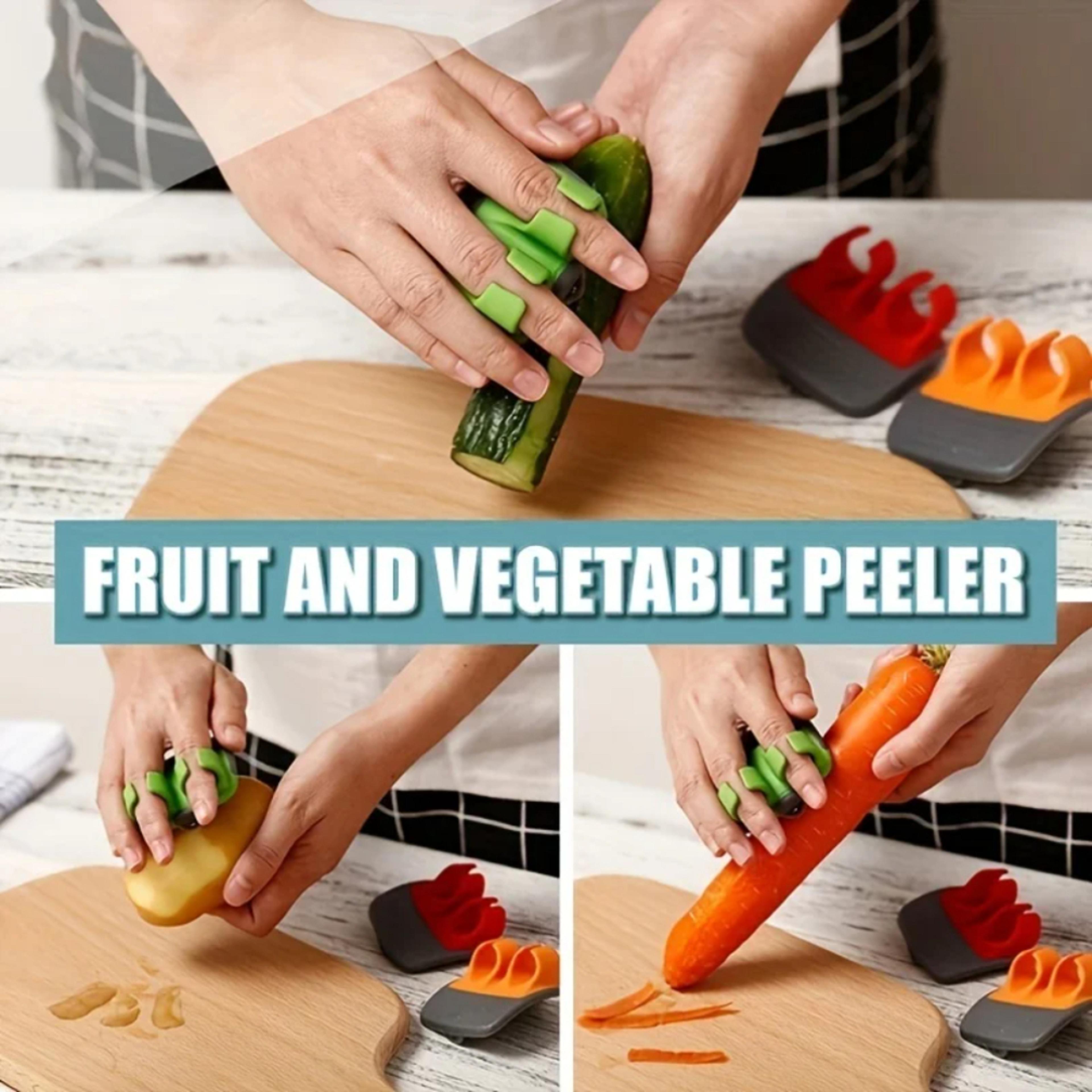 Comfortable Palm Peeler With Rubber Finger Grip 1pc Stainless Steel Vegetable Peeler For Carrots Ea 3