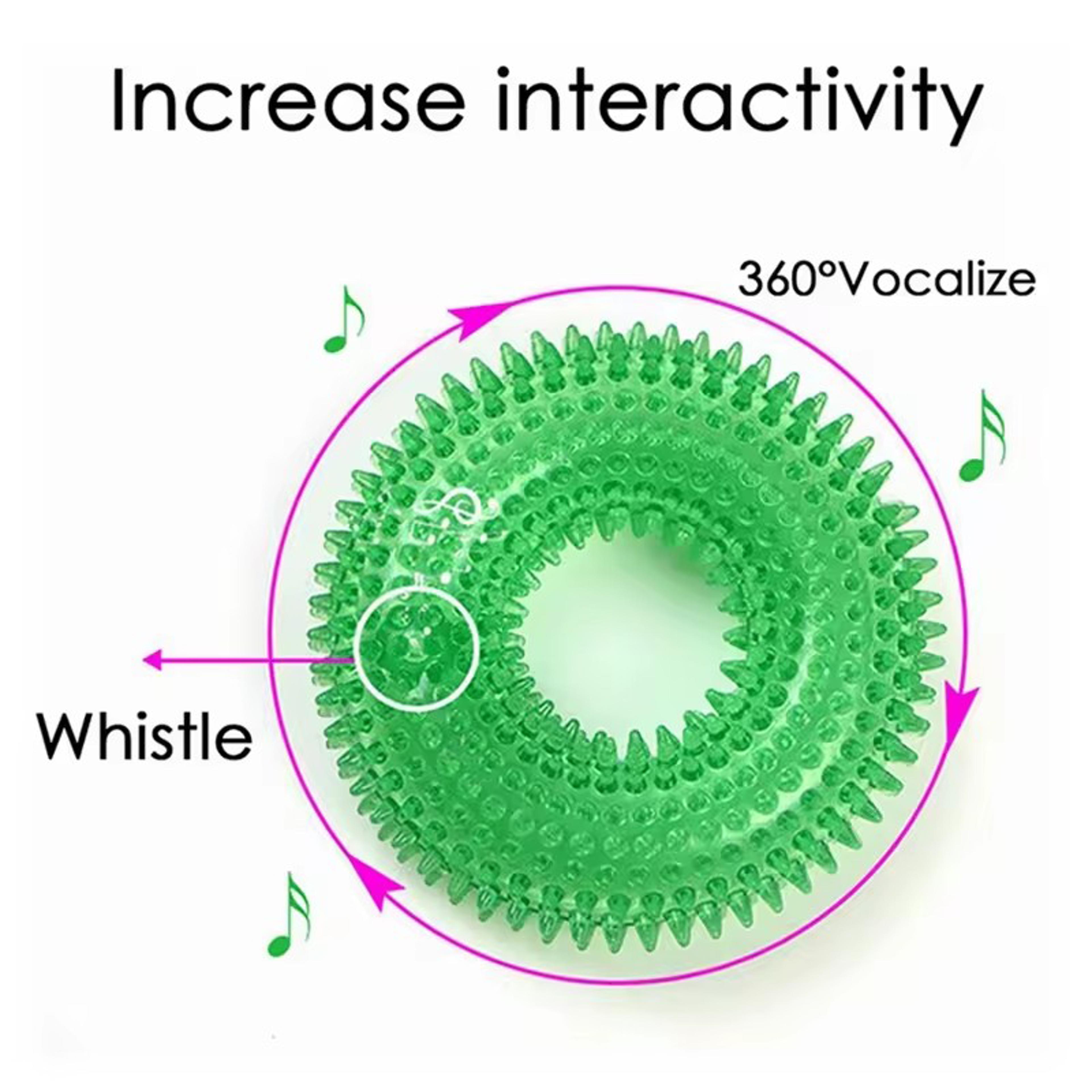 Natural TPR Rubber Dog Chew Toy Interactive Squeaky Thorn Ring For Puppy Teeth Cleaning And Grindin 3